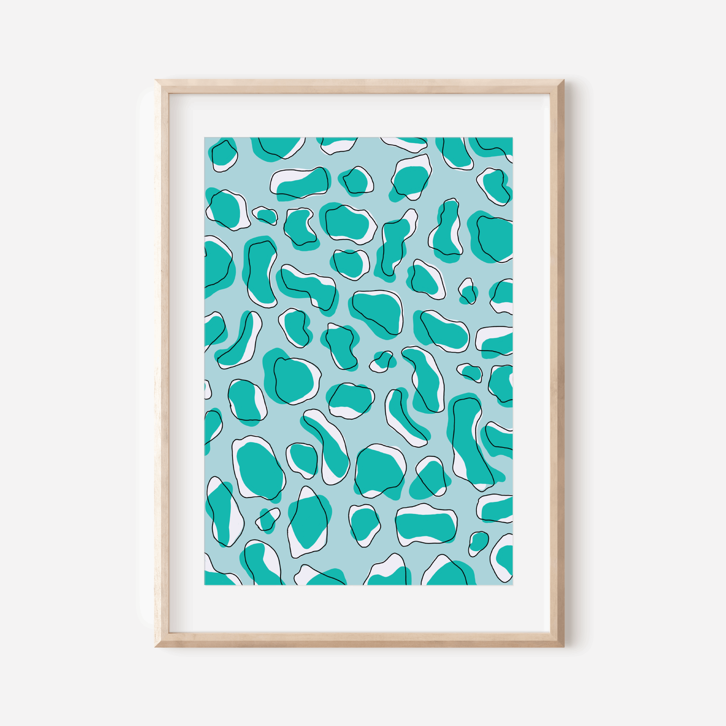 Abstract Leopard Pattern Print Posters, Prints, & Visual Artwork Pretty Average 4x6" Blue
