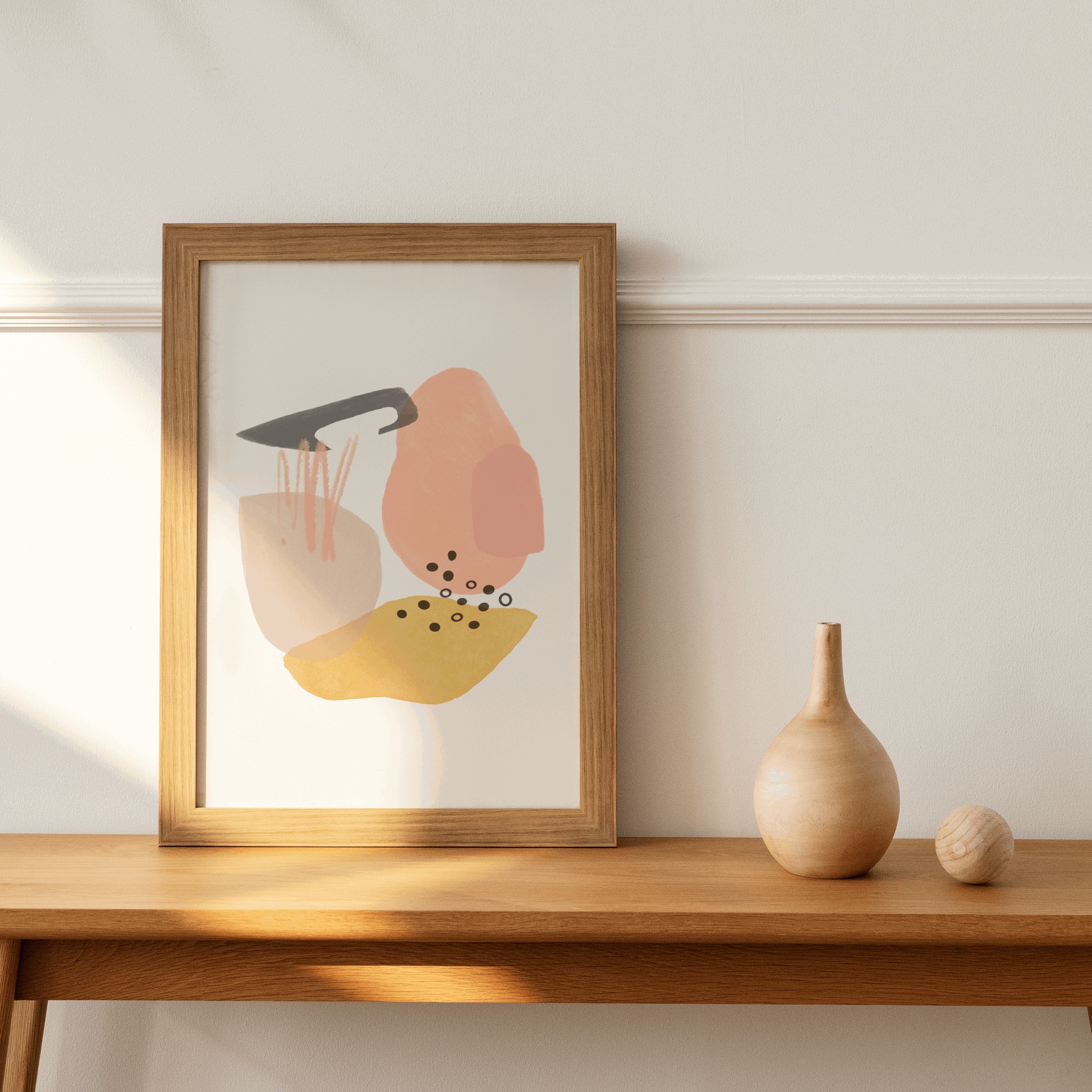 Abstract Shapes Print - Peachy Keen (DESIGN TWO) Posters, Prints, & Visual Artwork Pretty Average