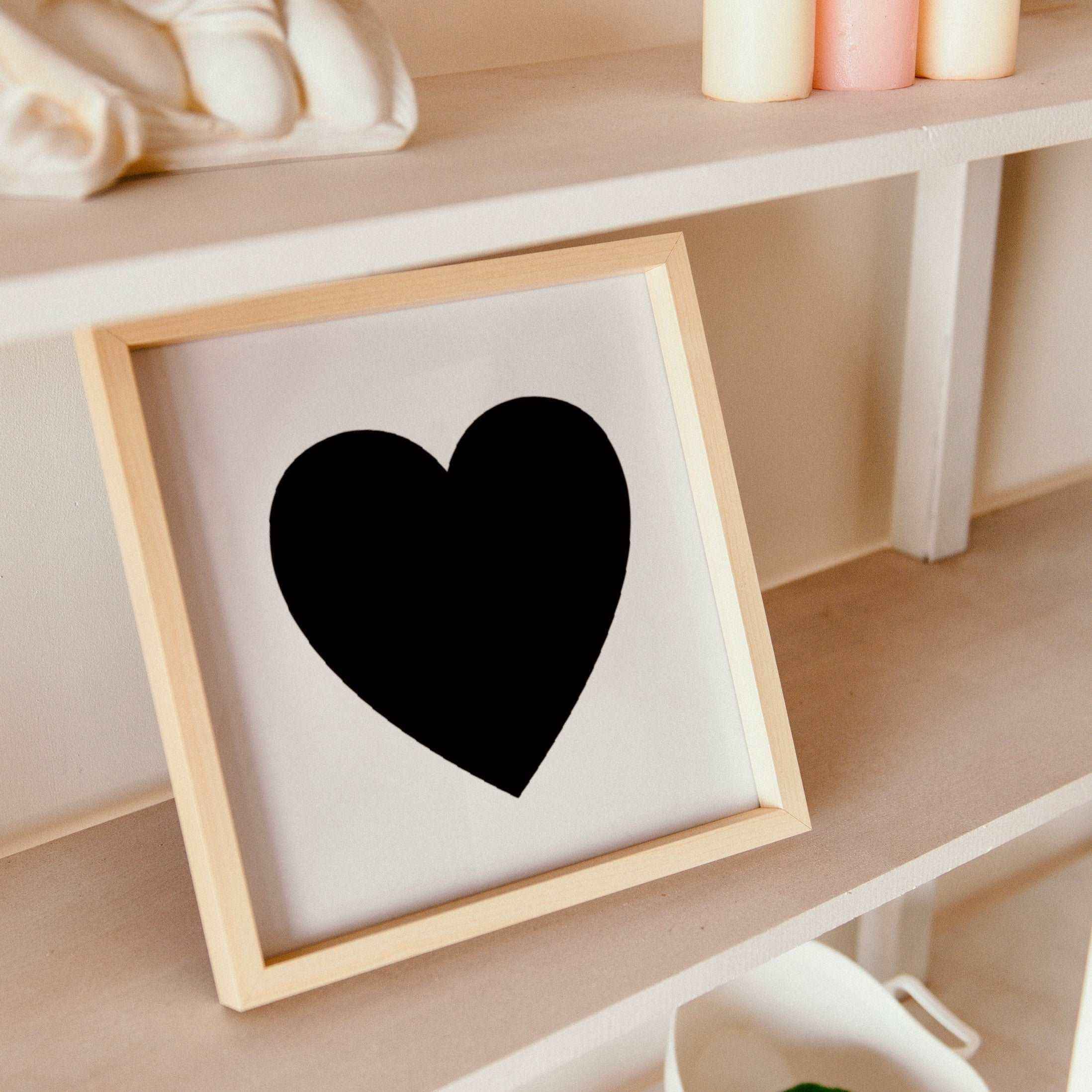 Black Heart Print (Square) Posters, Prints, & Visual Artwork Pretty Average