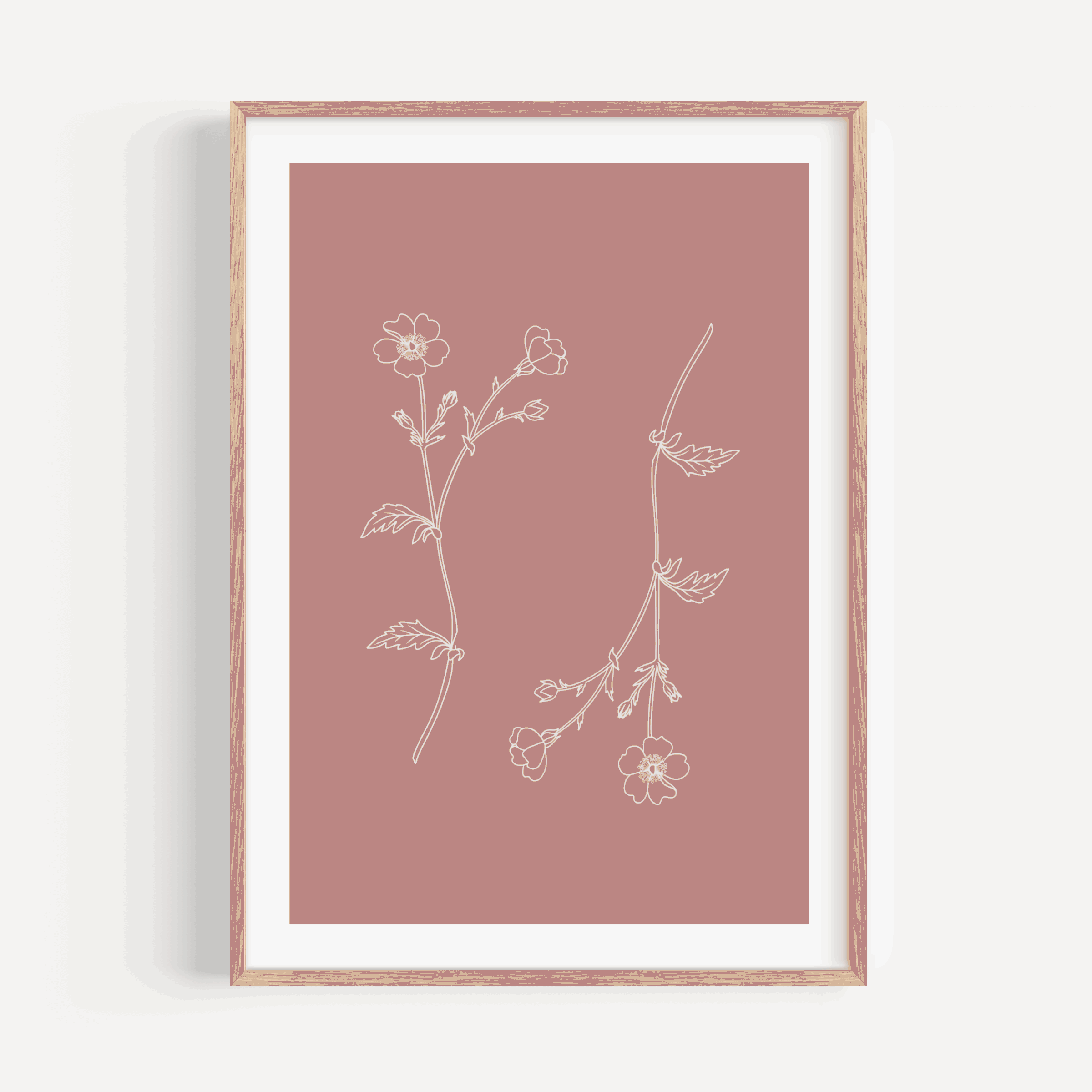 Blush Pink Wildflowers Print Posters, Prints, & Visual Artwork Pretty Average