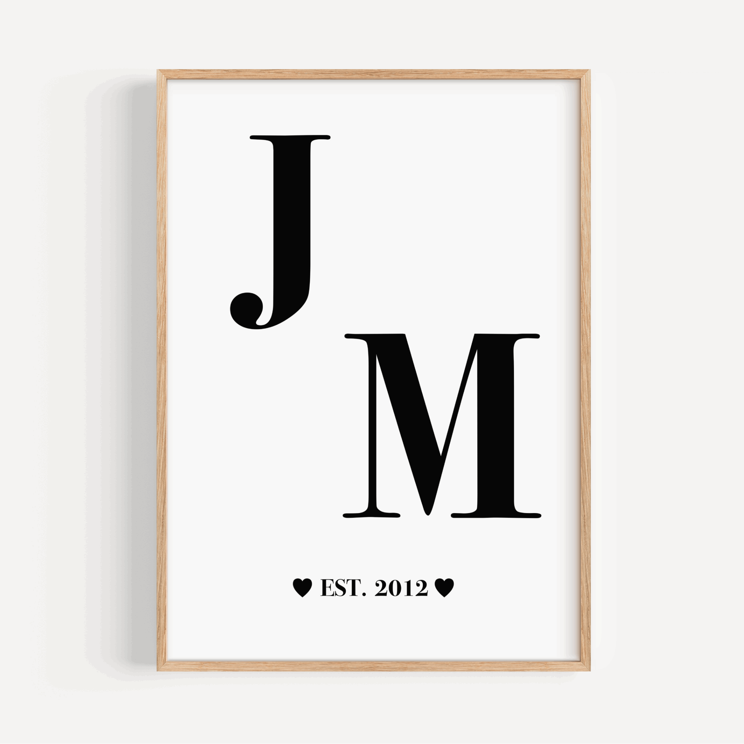 Couple Initials Print - Personalised Posters, Prints, & Visual Artwork Pretty Average