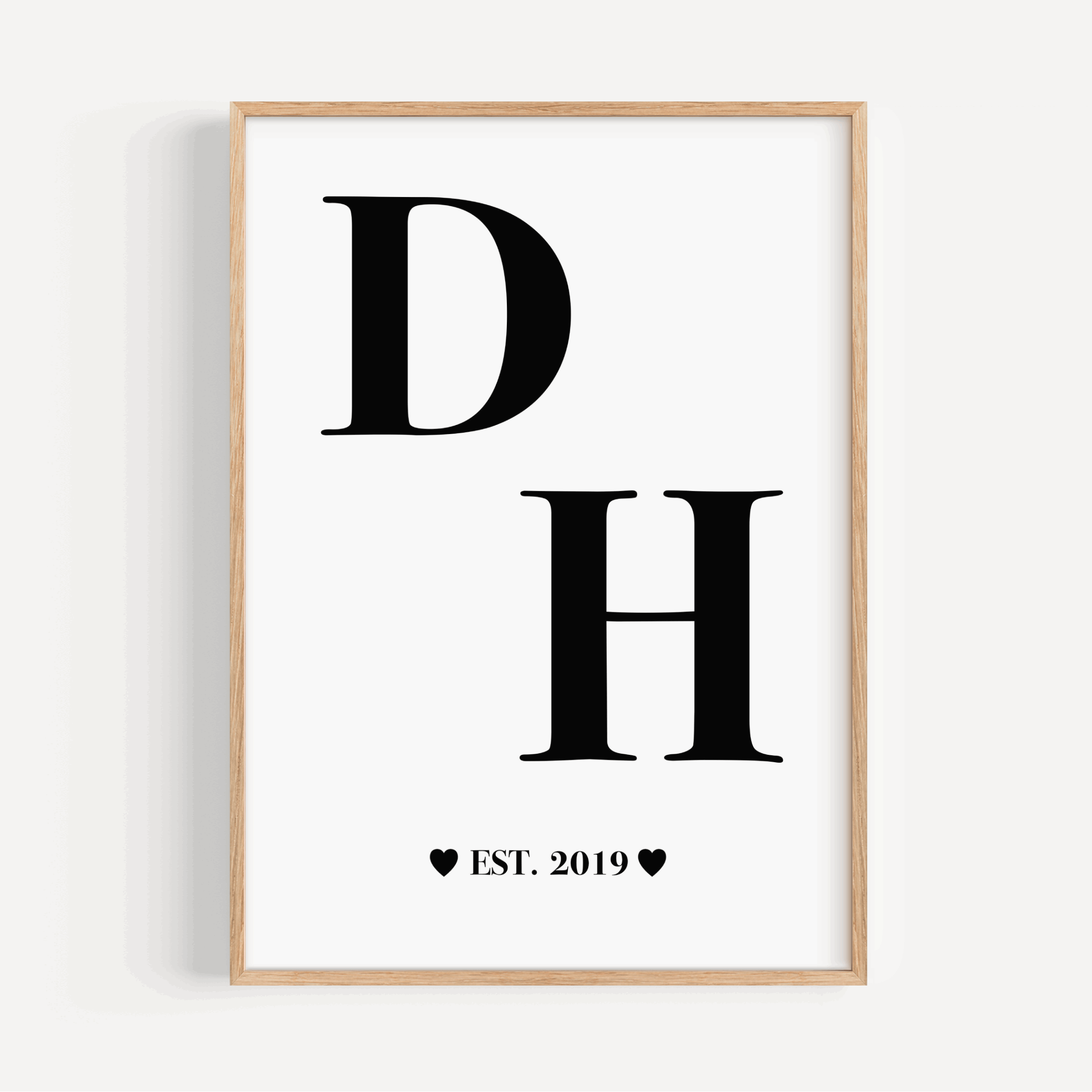 Couple Initials Print - Personalised Posters, Prints, & Visual Artwork Pretty Average