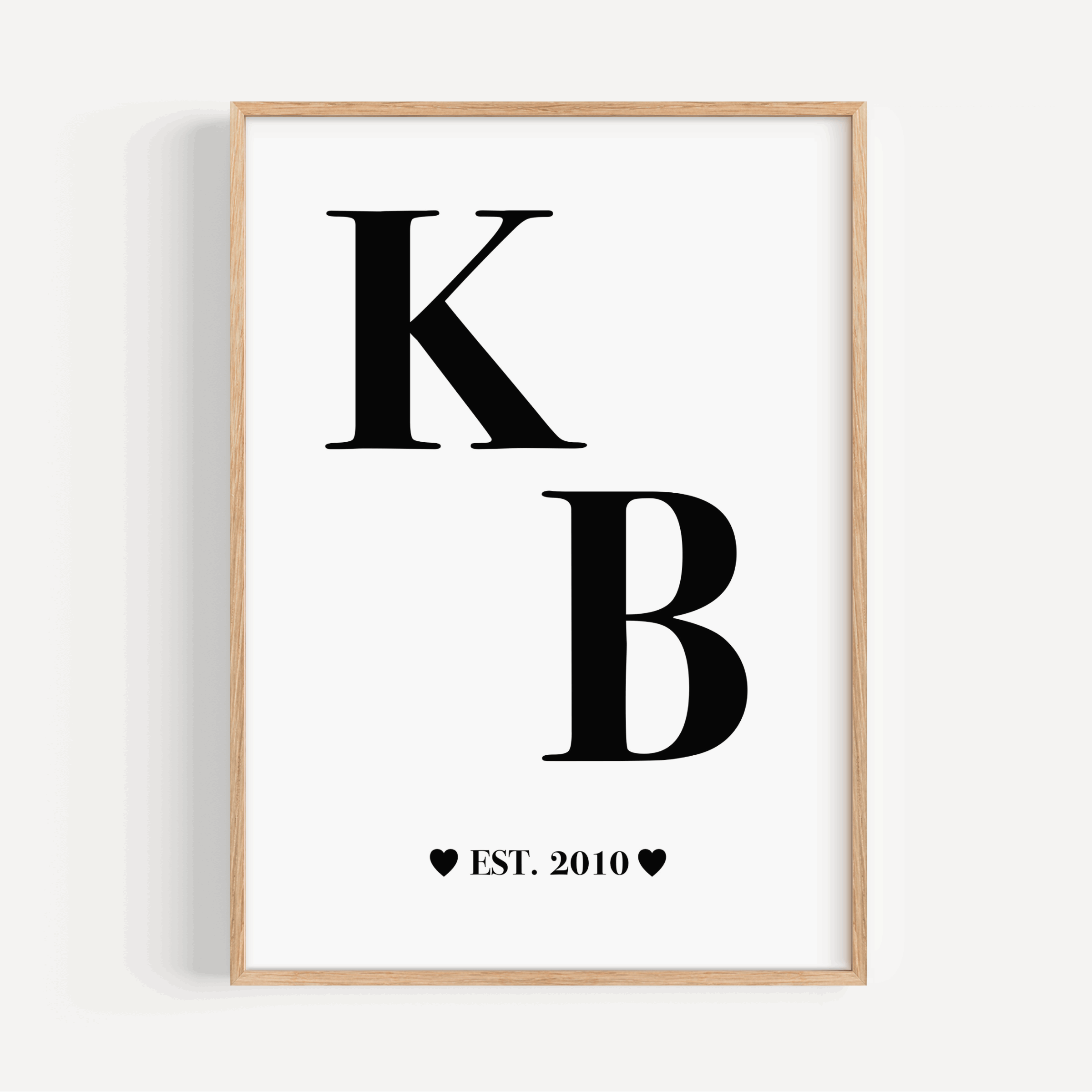 Couple Initials Print - Personalised Posters, Prints, & Visual Artwork Pretty Average