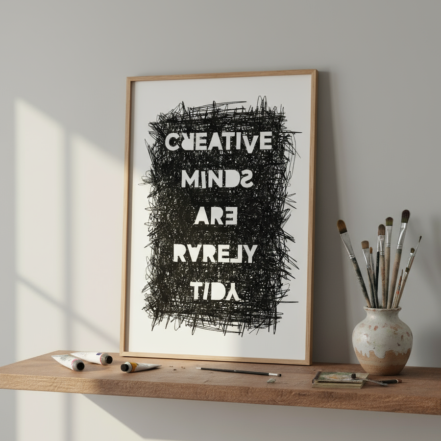 Creative Minds Are Rarely Tidy Print Posters, Prints, & Visual Artwork Pretty Average