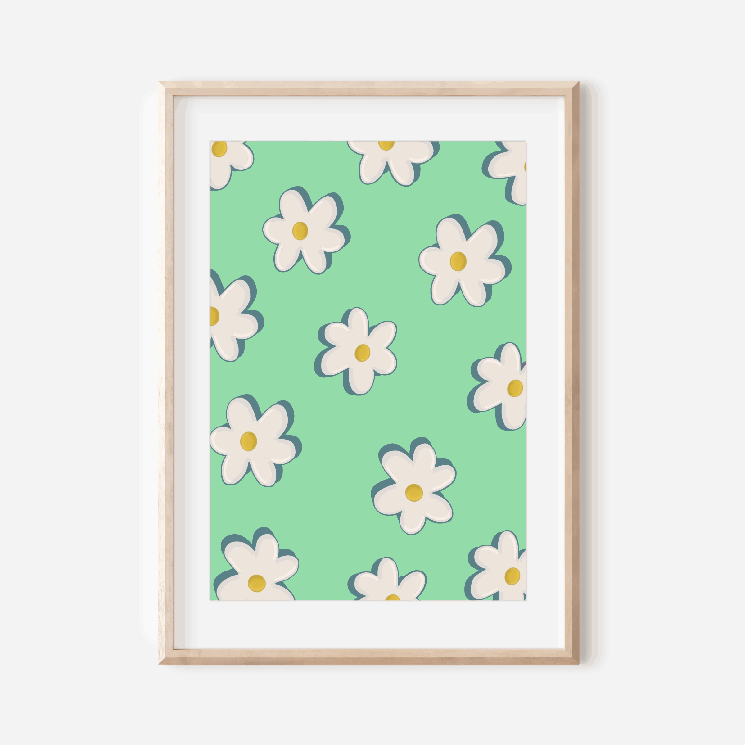 Daisies Print - Other Colours Available Posters, Prints, & Visual Artwork Pretty Average