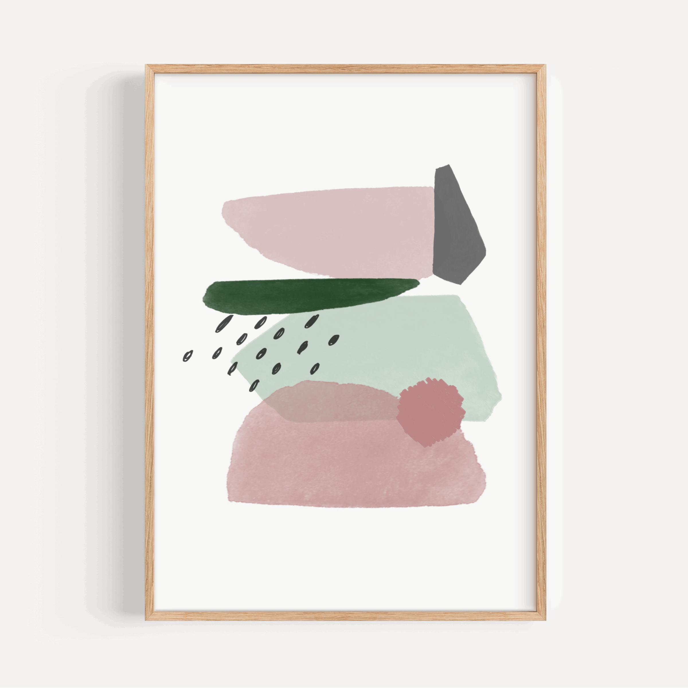 Emerald Green & Pink Abstract Shapes Print Bundle - Set of Two Prints Posters, Prints, & Visual Artwork Pretty Average
