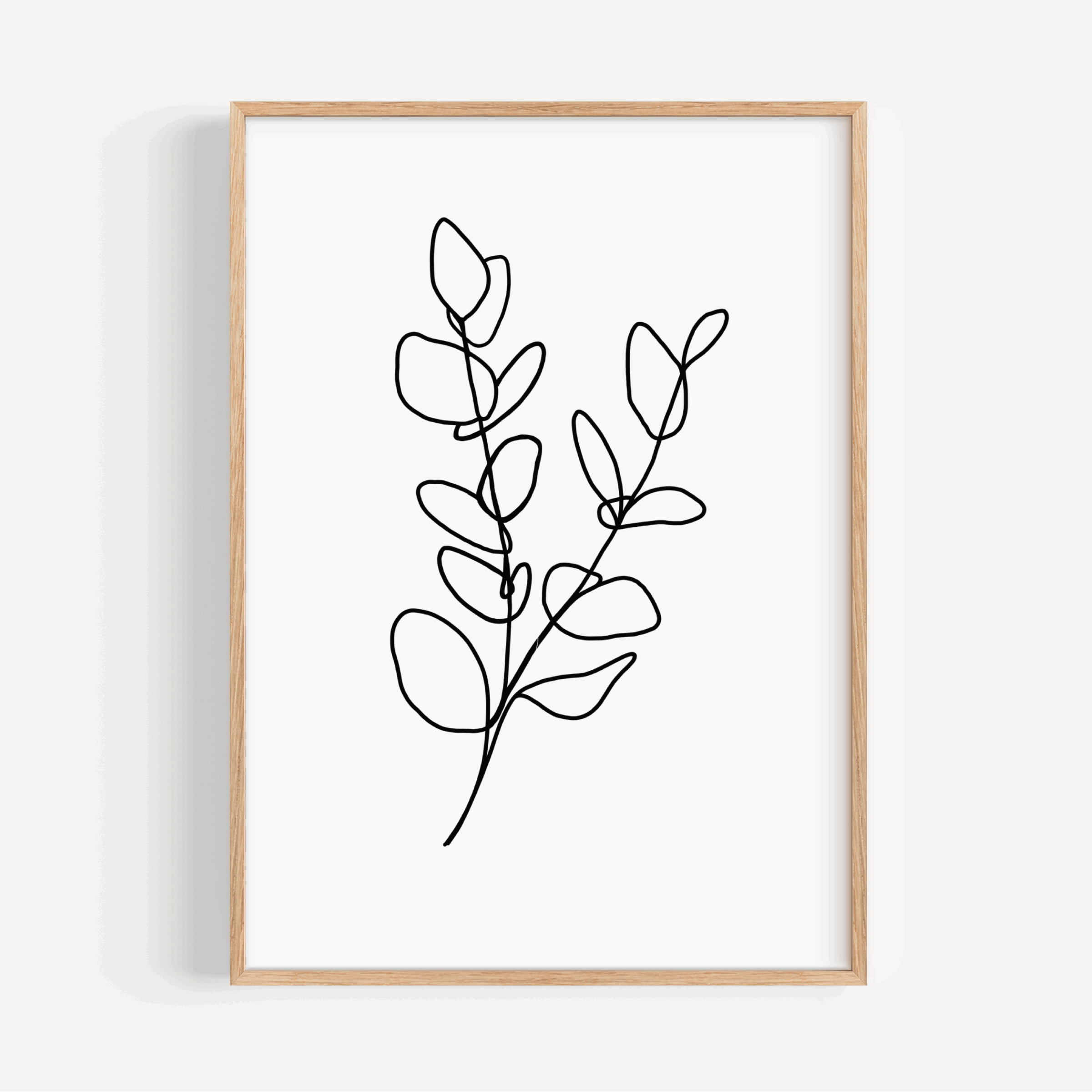 Eucalyptus Branch Line Drawing Print - Duo Branch Posters, Prints, & Visual Artwork Pretty Average