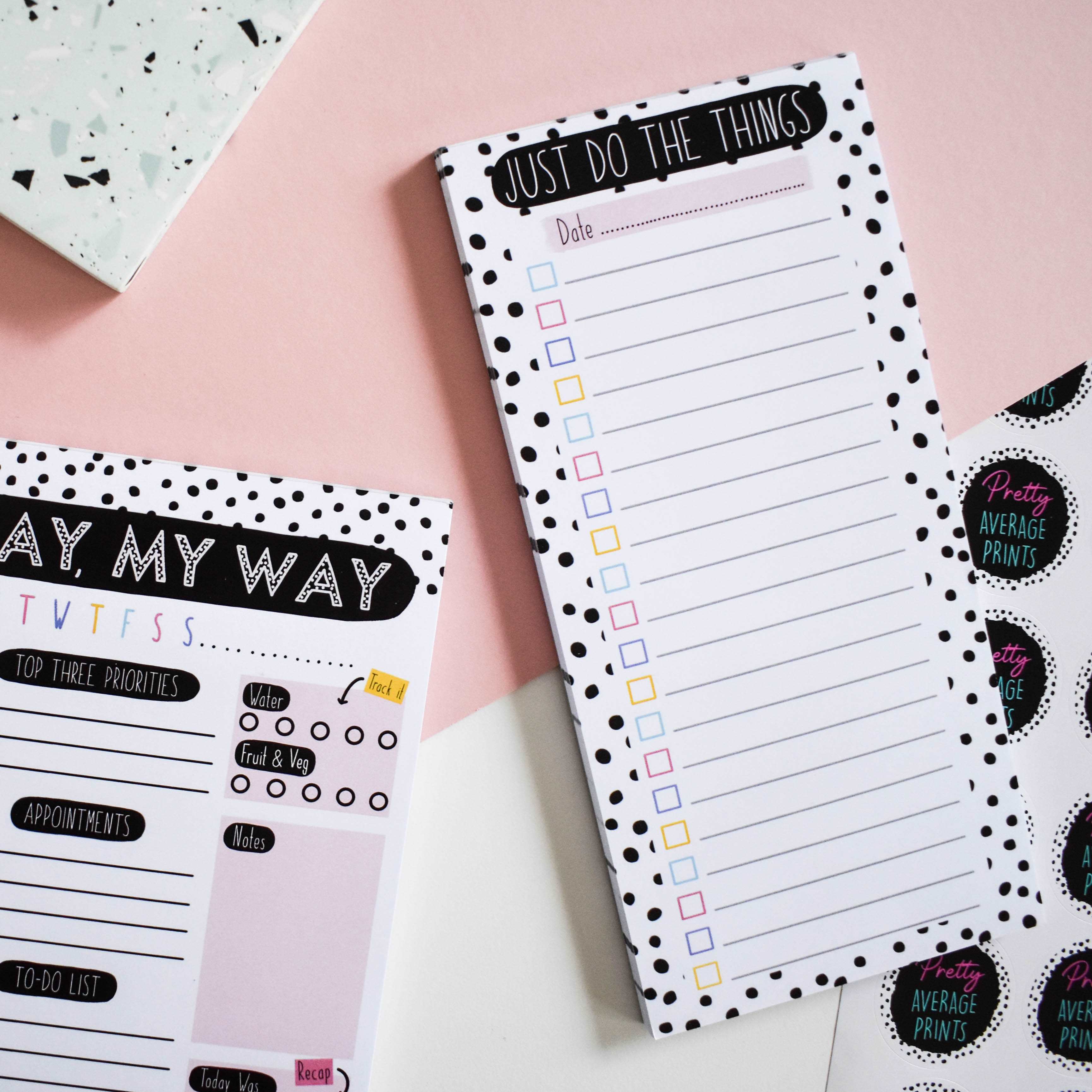 Just Do The Things! Notepad / To-Do List Pretty Average Prints