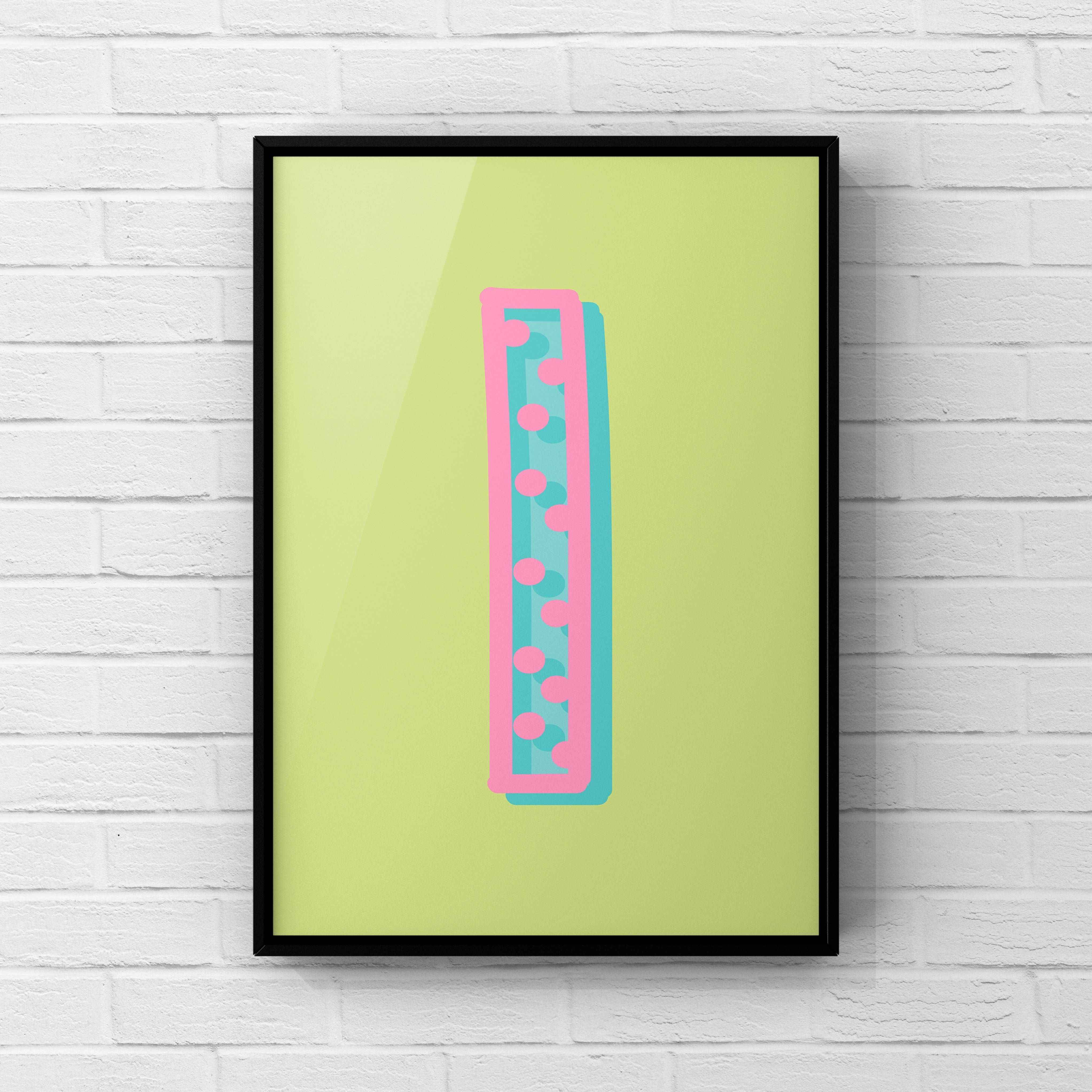 Letter / Initial Print - Green, Pink & Blue Polka Dot Posters, Prints, & Visual Artwork Pretty Average