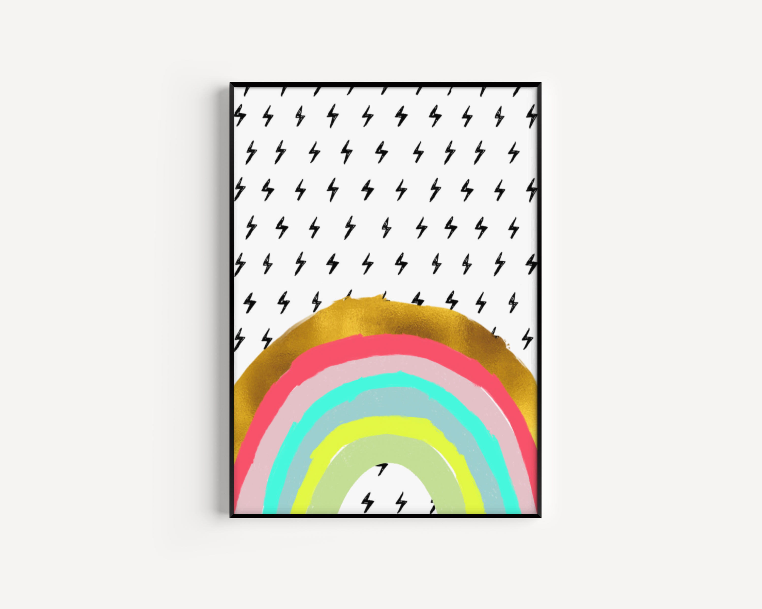 Rainbow and Lightning Print - Portrait Posters, Prints, & Visual Artwork Pretty Average