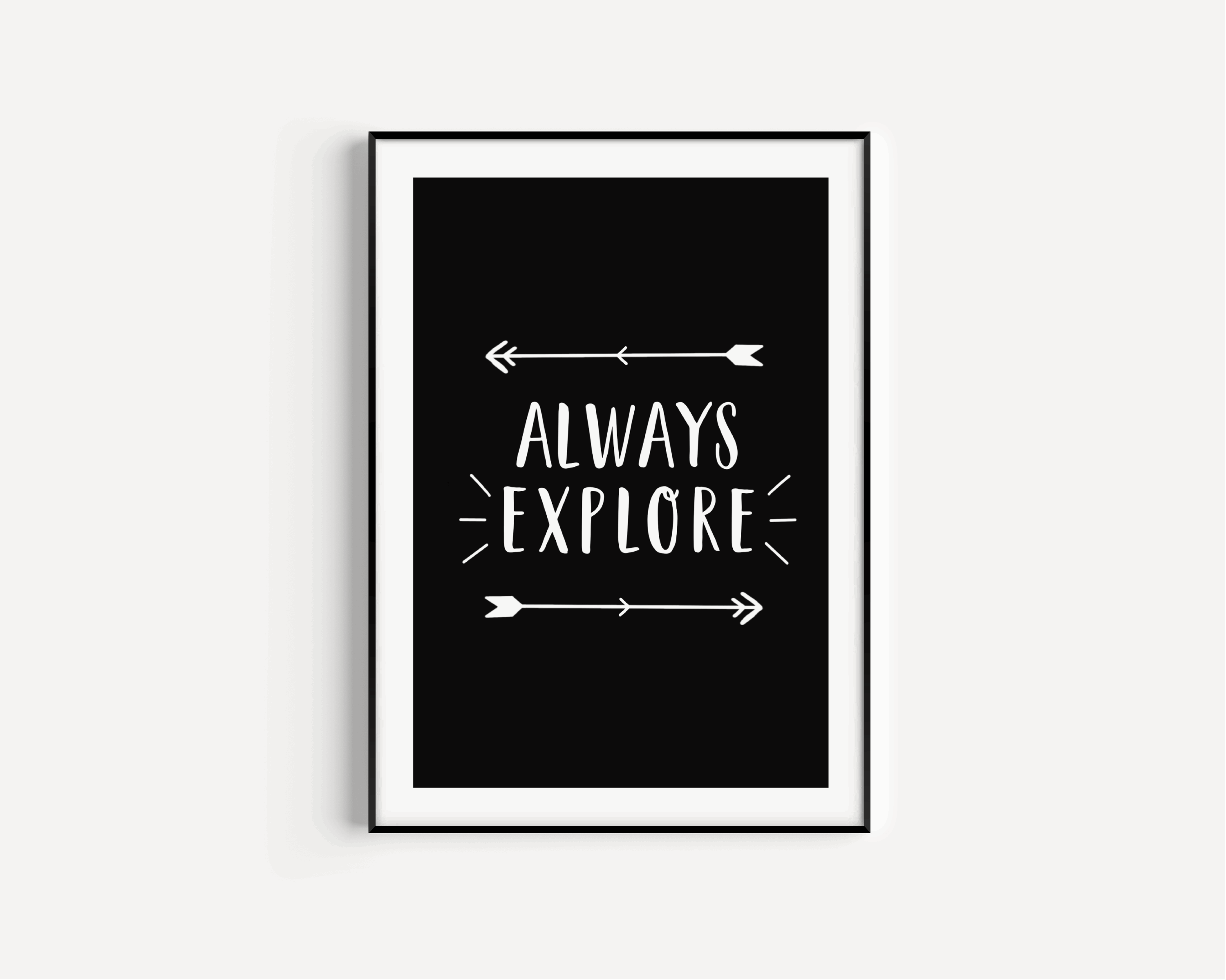 Always Explore Print - Black and White Posters, Prints, & Visual Artwork Pretty Average