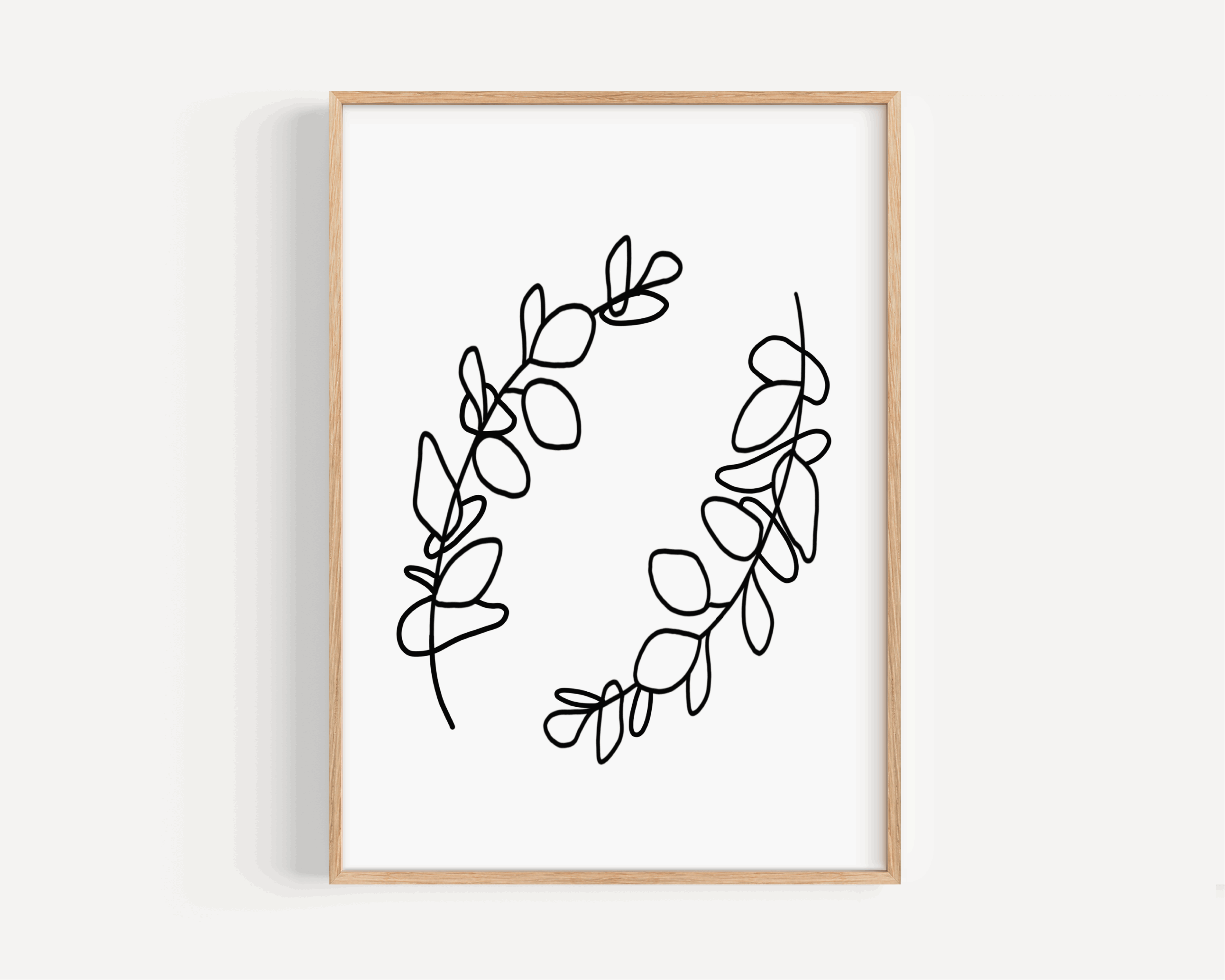 Eucalyptus Line Drawing - Two Branches Posters, Prints, & Visual Artwork Pretty Average