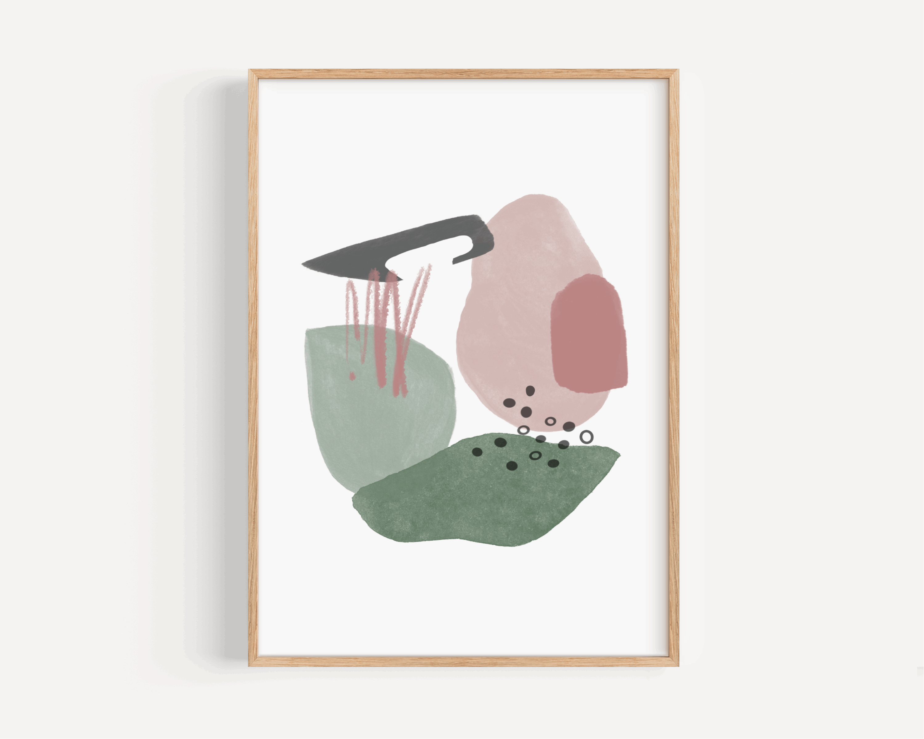 Emerald Green & Pink Abstract Shapes Print Bundle - Set of Two Prints Posters, Prints, & Visual Artwork Pretty Average