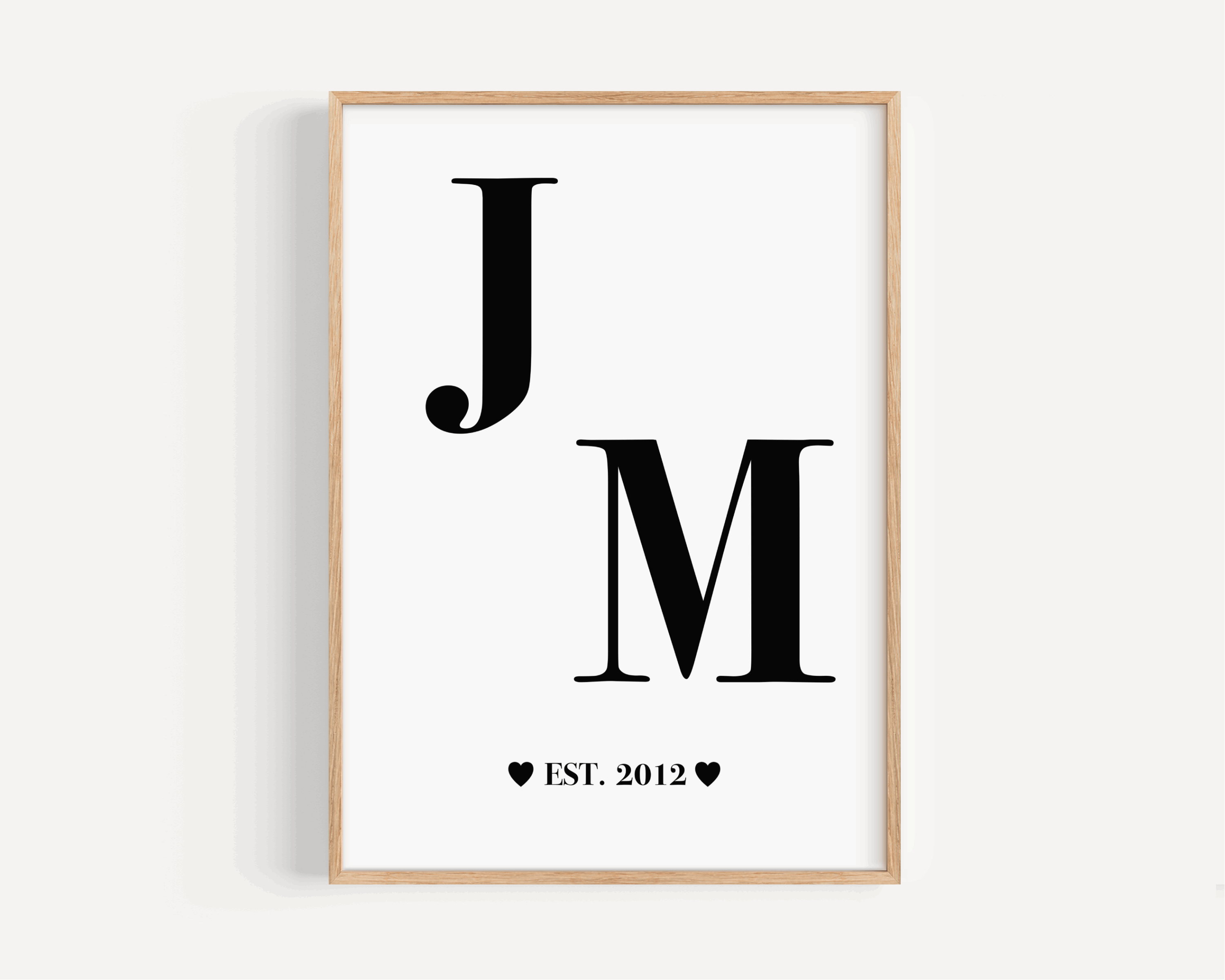 Couple Initials Print - Personalised Posters, Prints, & Visual Artwork Pretty Average