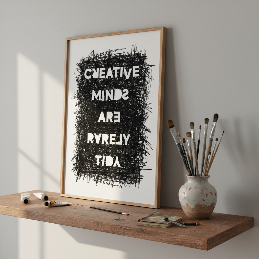 Creative Minds Are Rarely Tidy Print Posters, Prints, & Visual Artwork Pretty Average