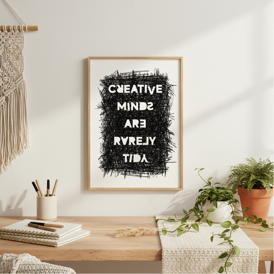 Creative Minds Are Rarely Tidy Print Posters, Prints, & Visual Artwork Pretty Average