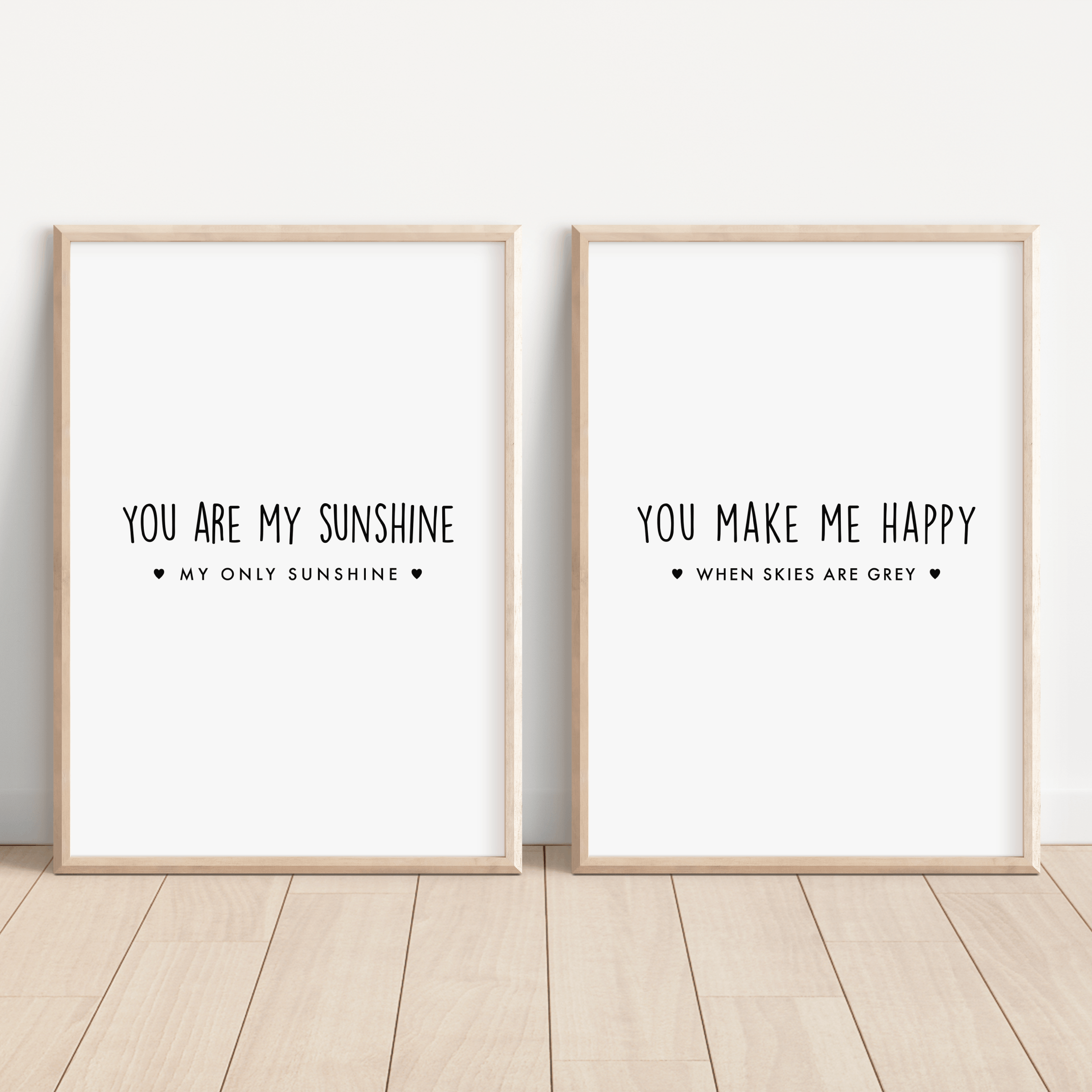 You Are My Sunshine, You Make Me Happy When Skies Are Grey - Two Print Bundle Posters, Prints, & Visual Artwork Pretty Average