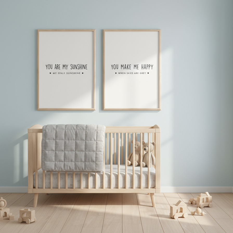 You Are My Sunshine, You Make Me Happy When Skies Are Grey - Two Print Bundle Posters, Prints, & Visual Artwork Pretty Average