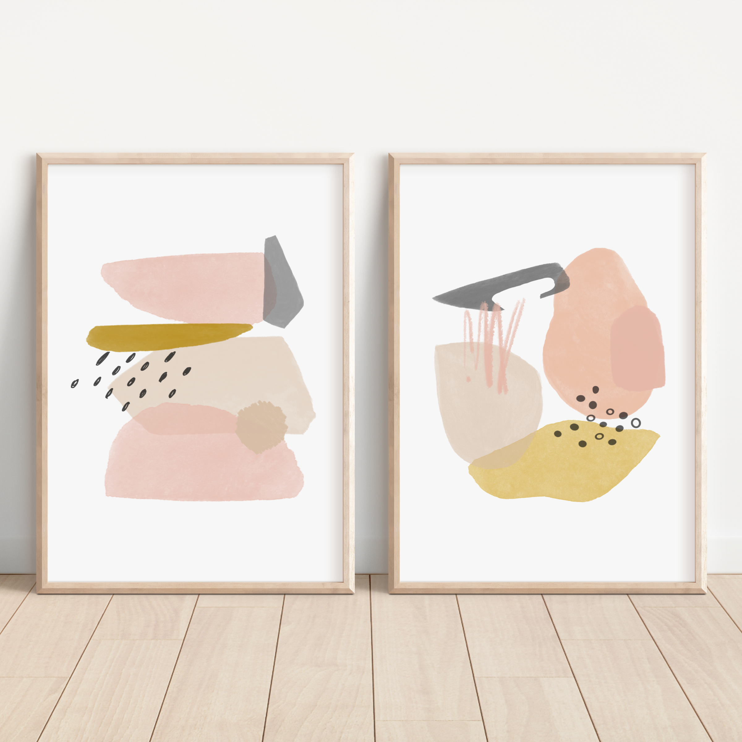 Peachy Keen Abstract Shapes Print Bundle - Set of Two Prints Posters, Prints, & Visual Artwork Pretty Average