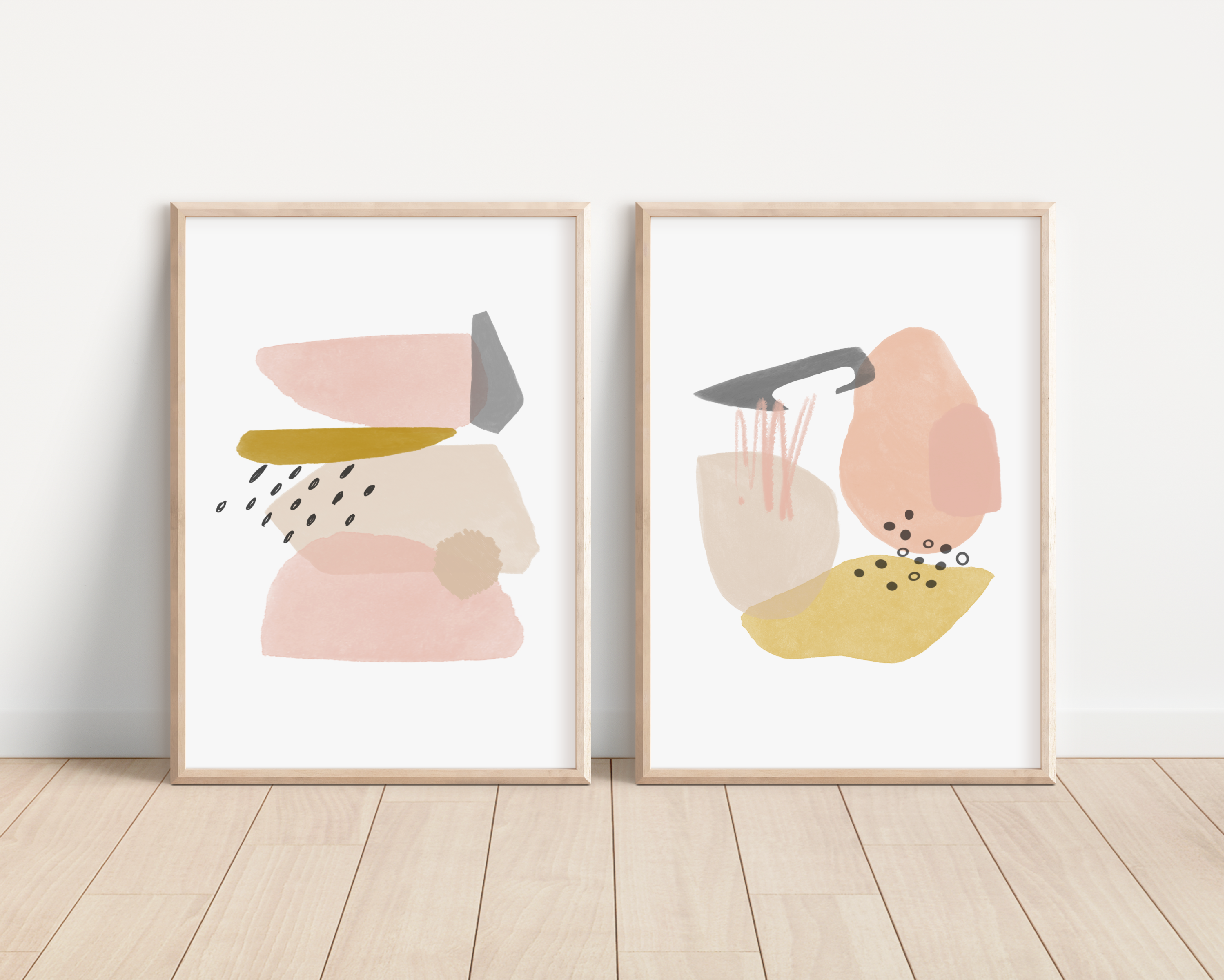 Peachy Keen Abstract Shapes Print Bundle - Set of Two Prints Posters, Prints, & Visual Artwork Pretty Average