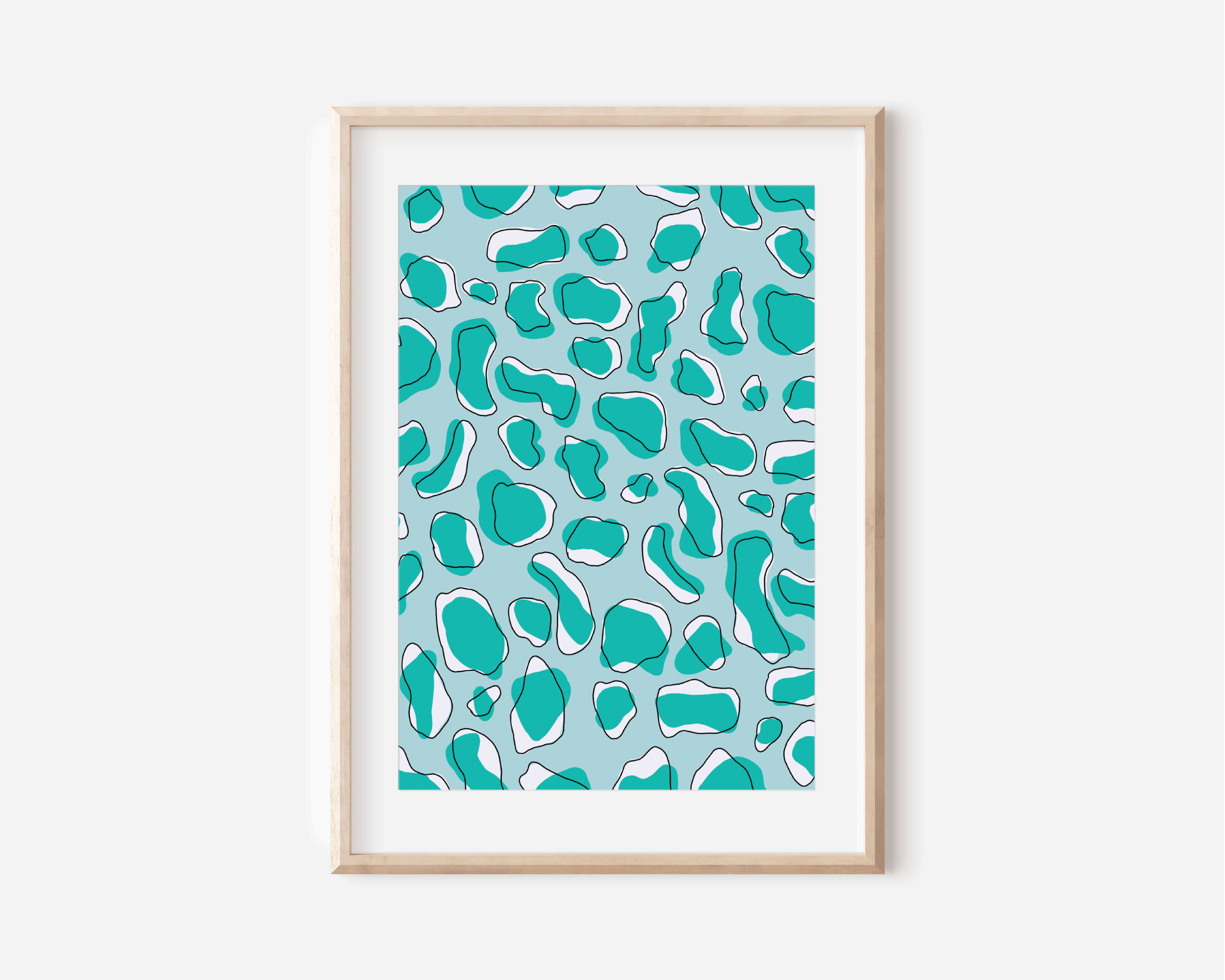 Abstract Leopard Pattern Print Posters, Prints, & Visual Artwork Pretty Average 4x6 Blue