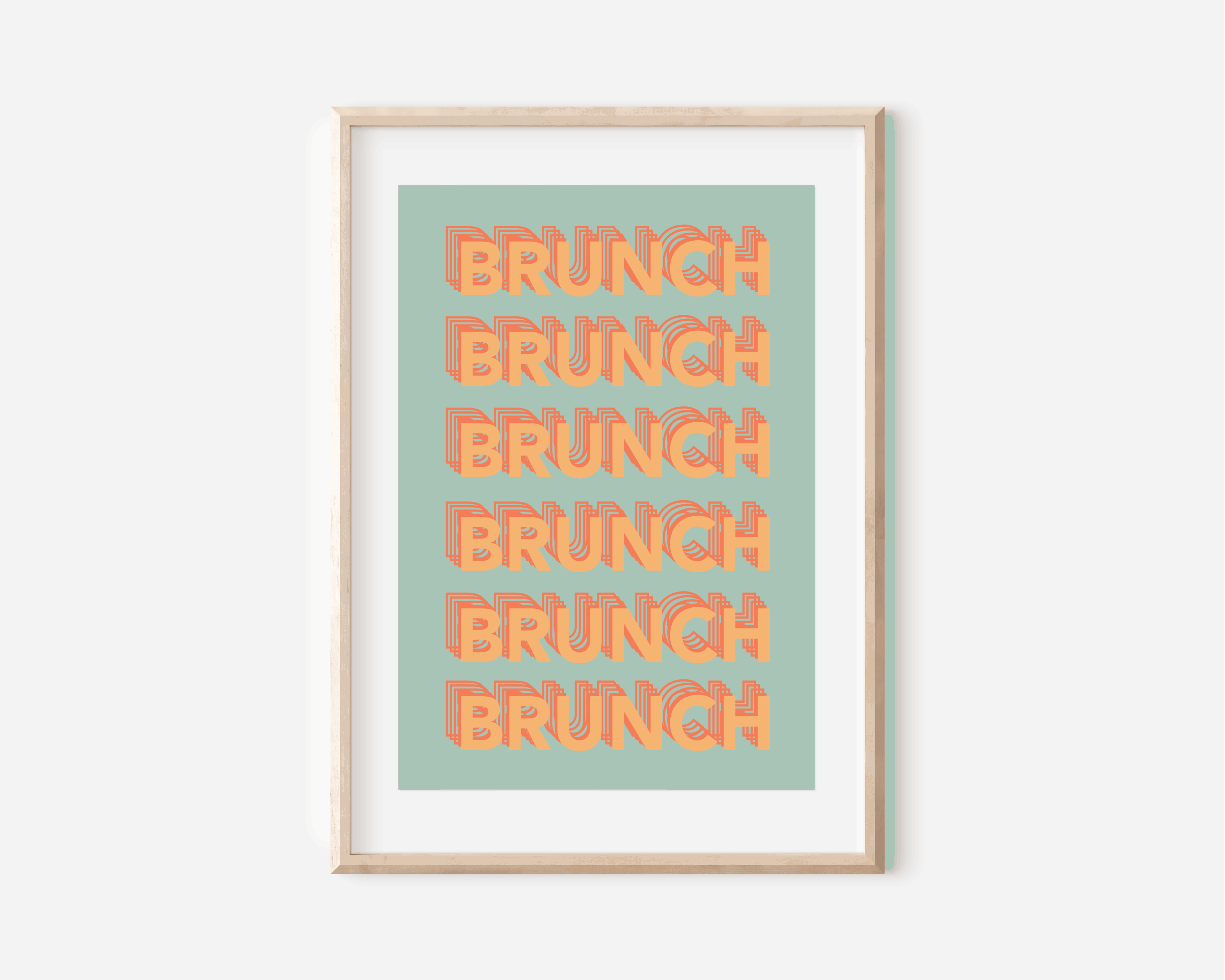 Brunch Brunch Brunch Print Posters, Prints, & Visual Artwork Pretty Average 4x6 Teal and Orange