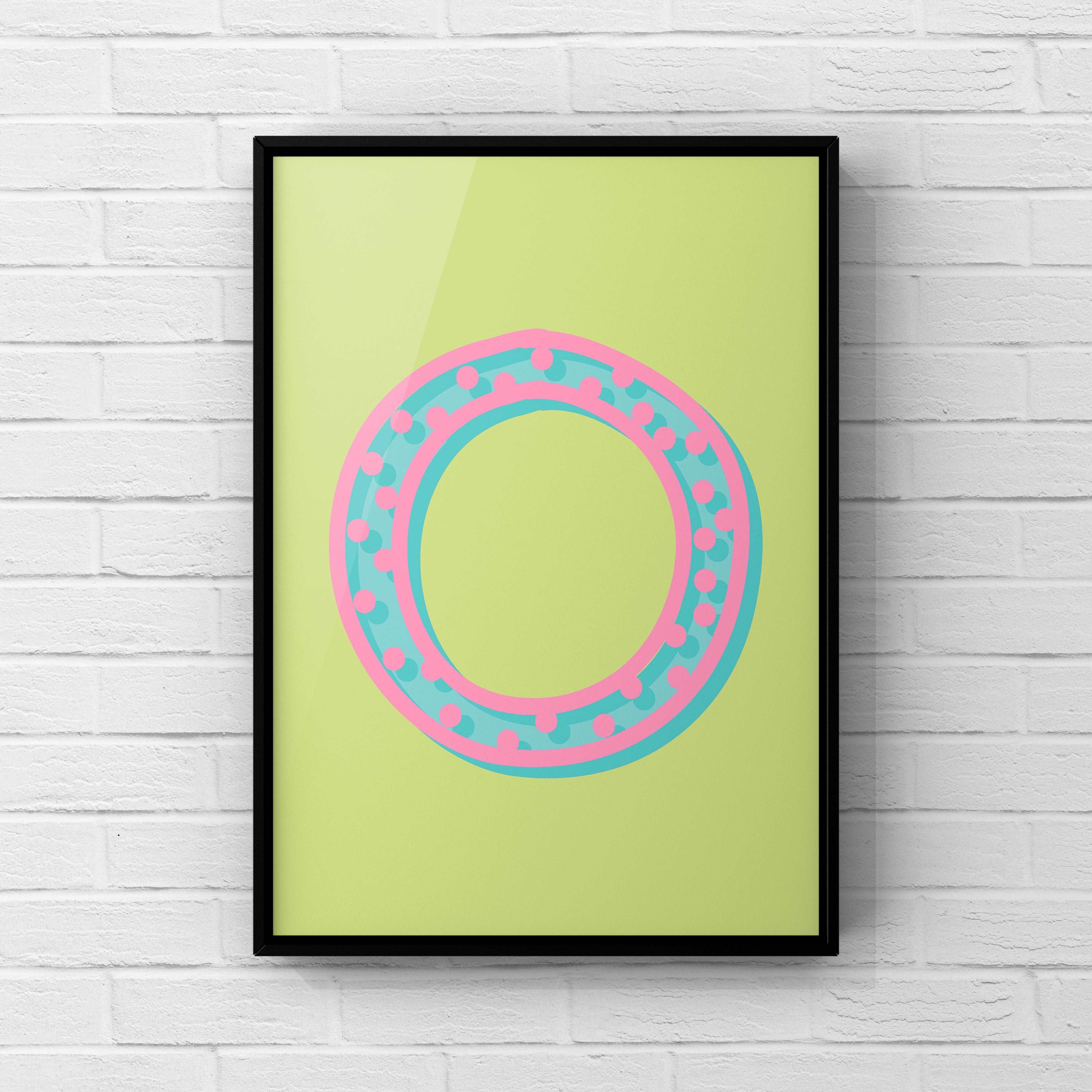 Letter / Initial Print - Green, Pink & Blue Polka Dot Posters, Prints, & Visual Artwork Pretty Average