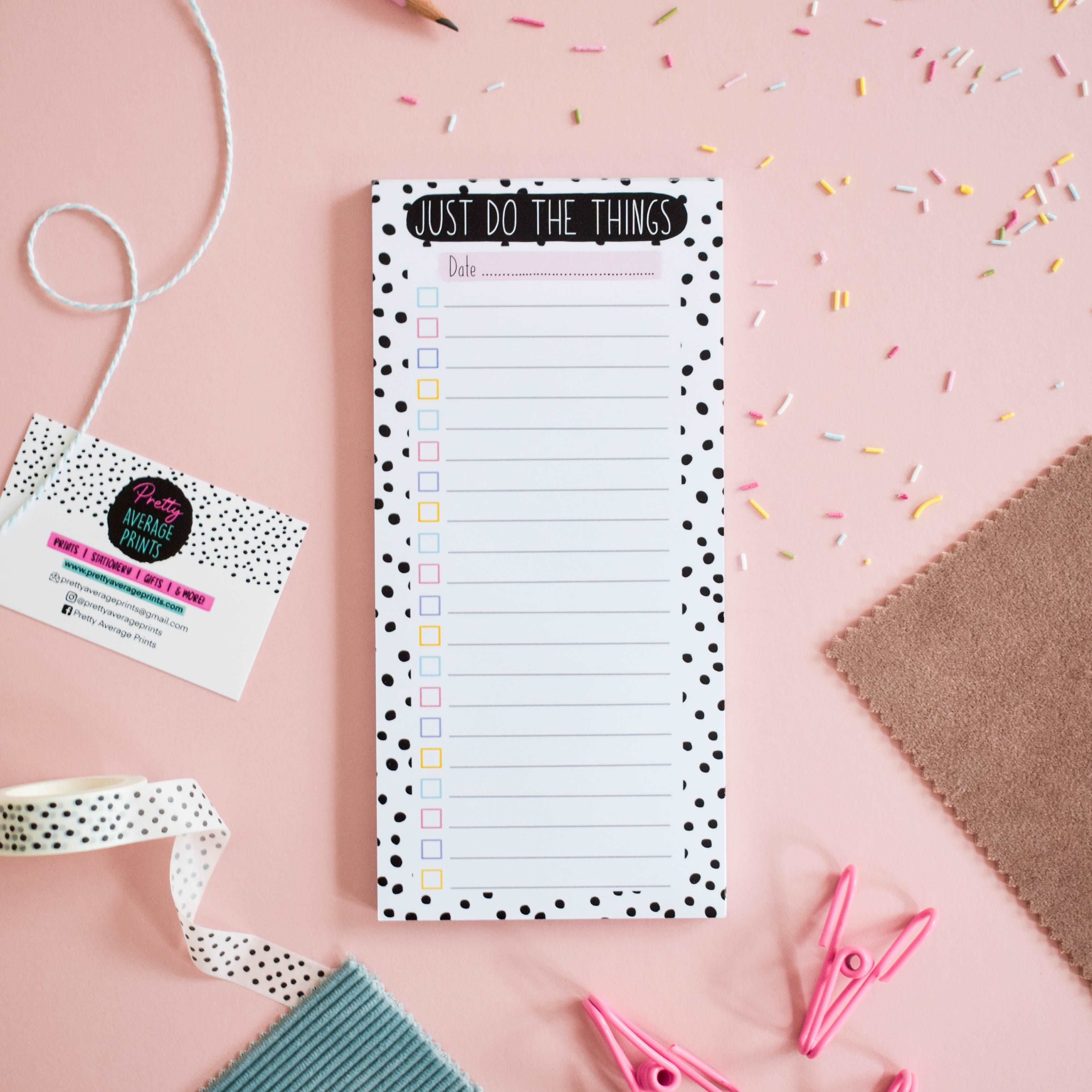 Just Do The Things! Notepad / To-Do List Pretty Average Prints