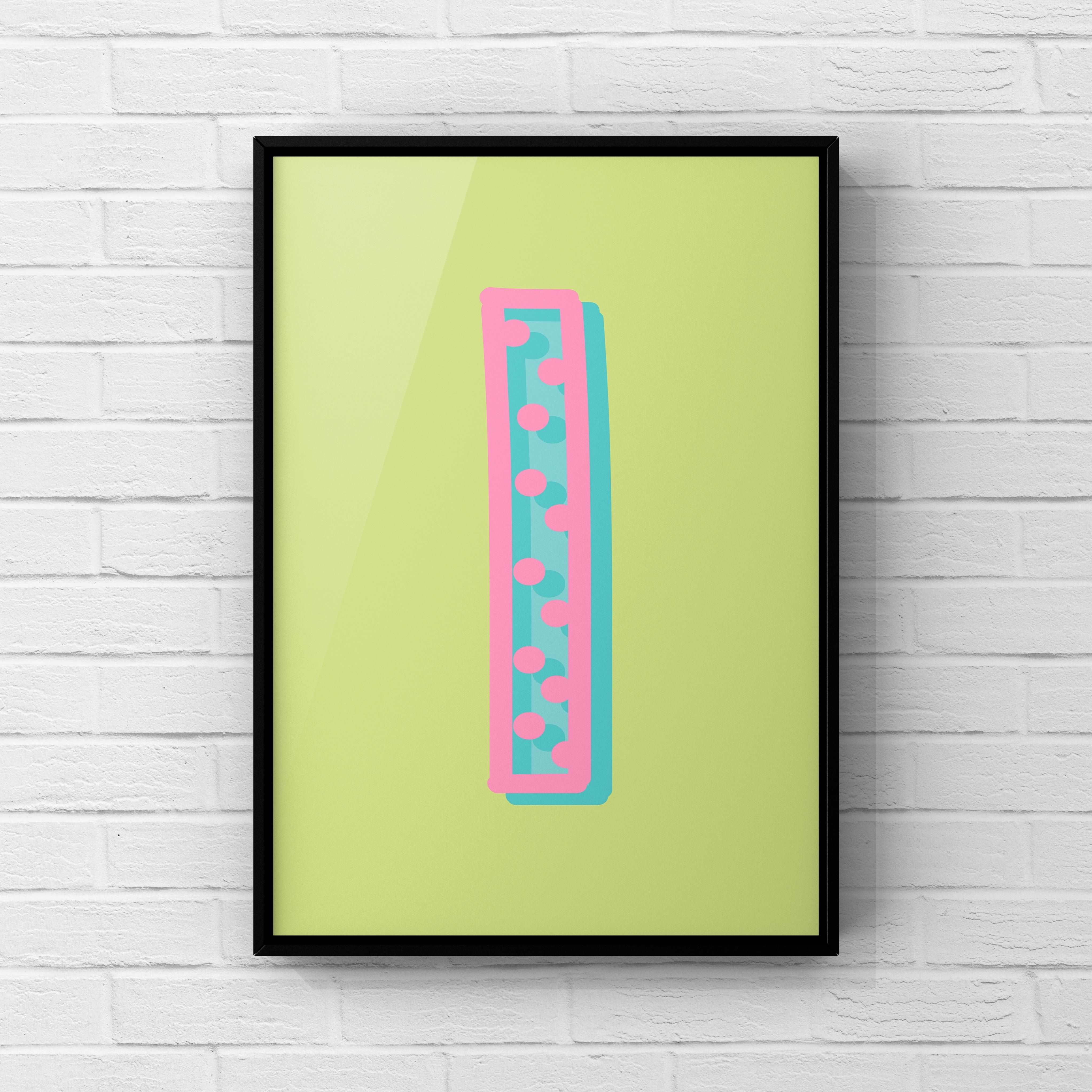 Letter / Initial Print - Green, Pink & Blue Polka Dot Posters, Prints, & Visual Artwork Pretty Average