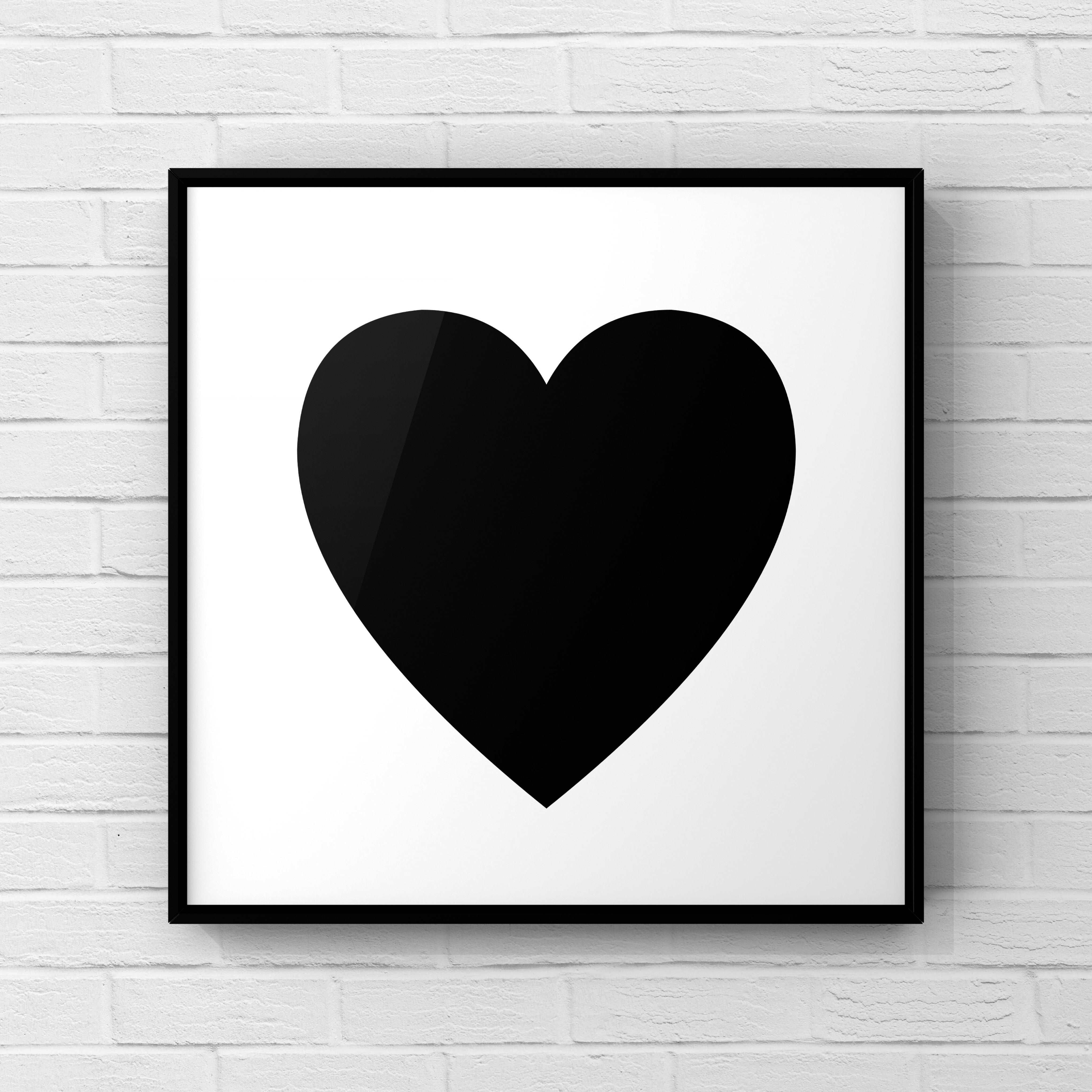Black Heart Print (Square) Posters, Prints, & Visual Artwork Pretty Average