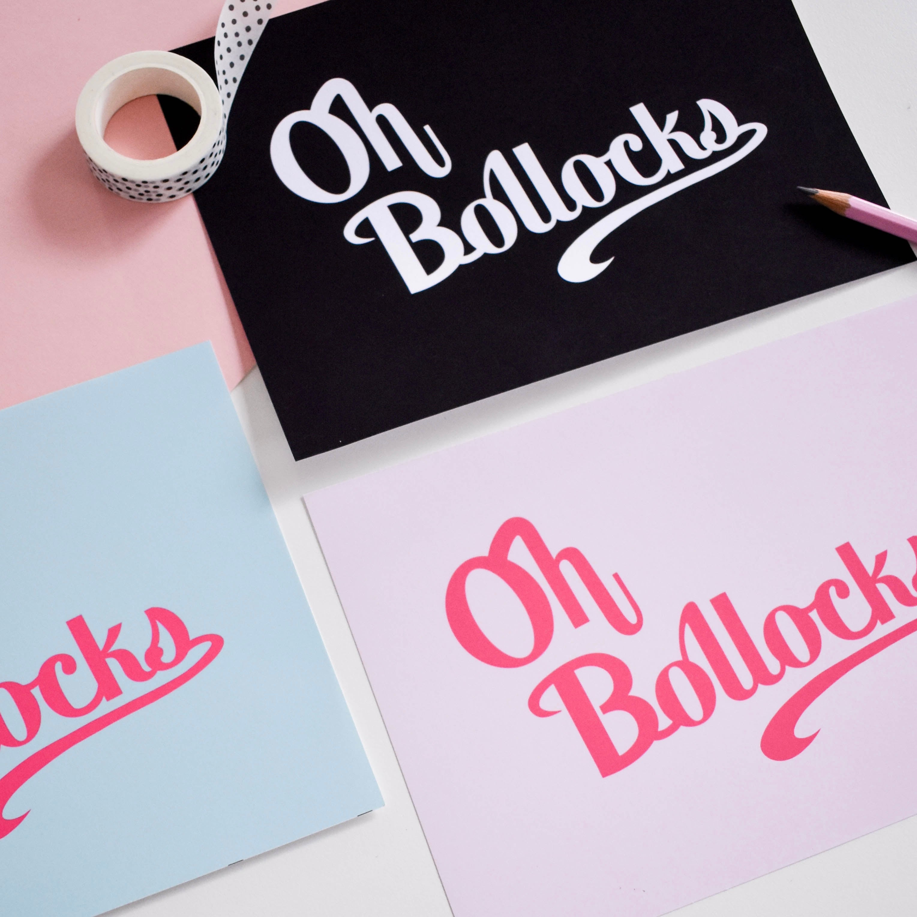 Oh Bollocks Print - Other Colours Available Posters, Prints, & Visual Artwork Pretty Average