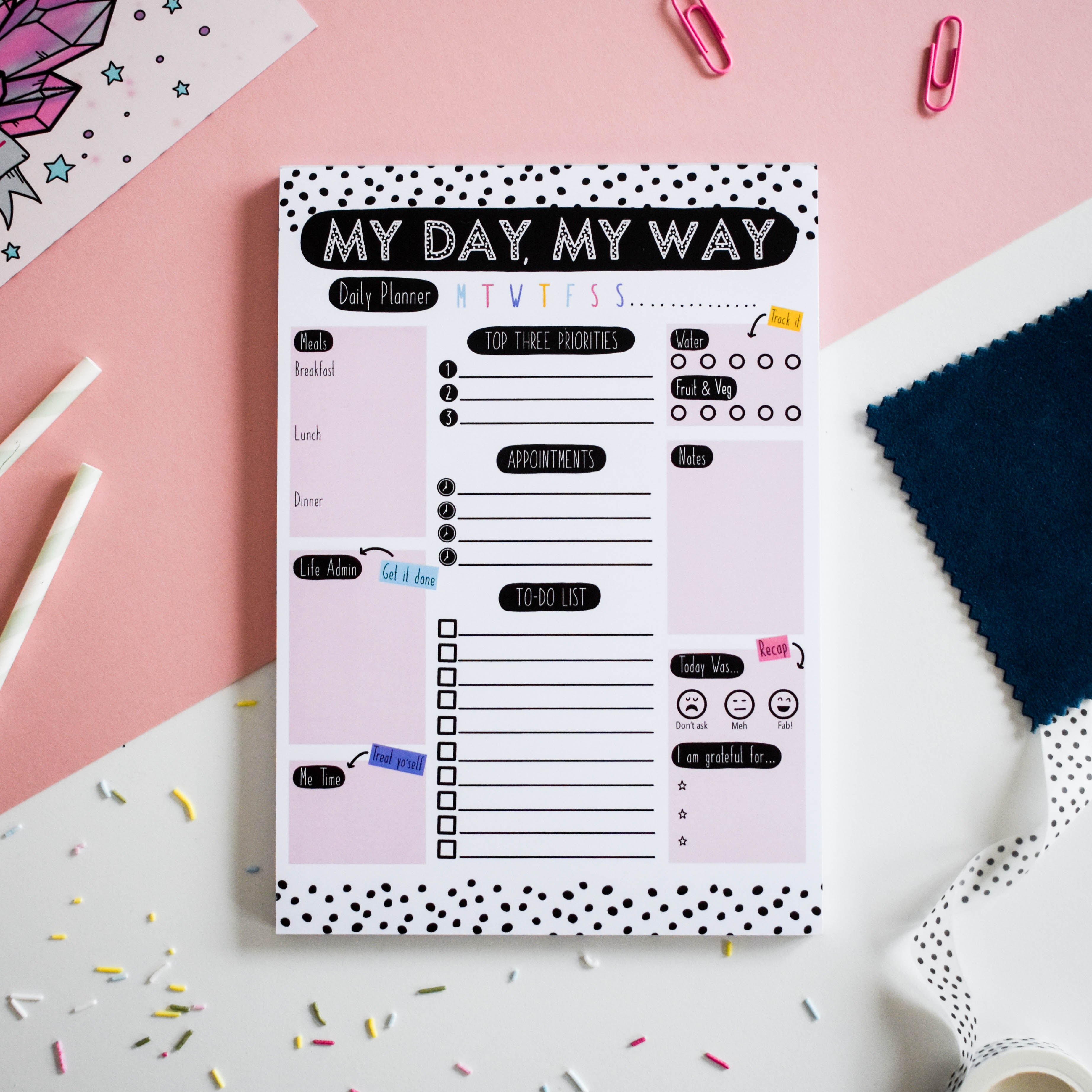 My Way Planner BUNDLE - A5 Daily Planner and A4 Weekly Planner Stationery Pretty Average Prints