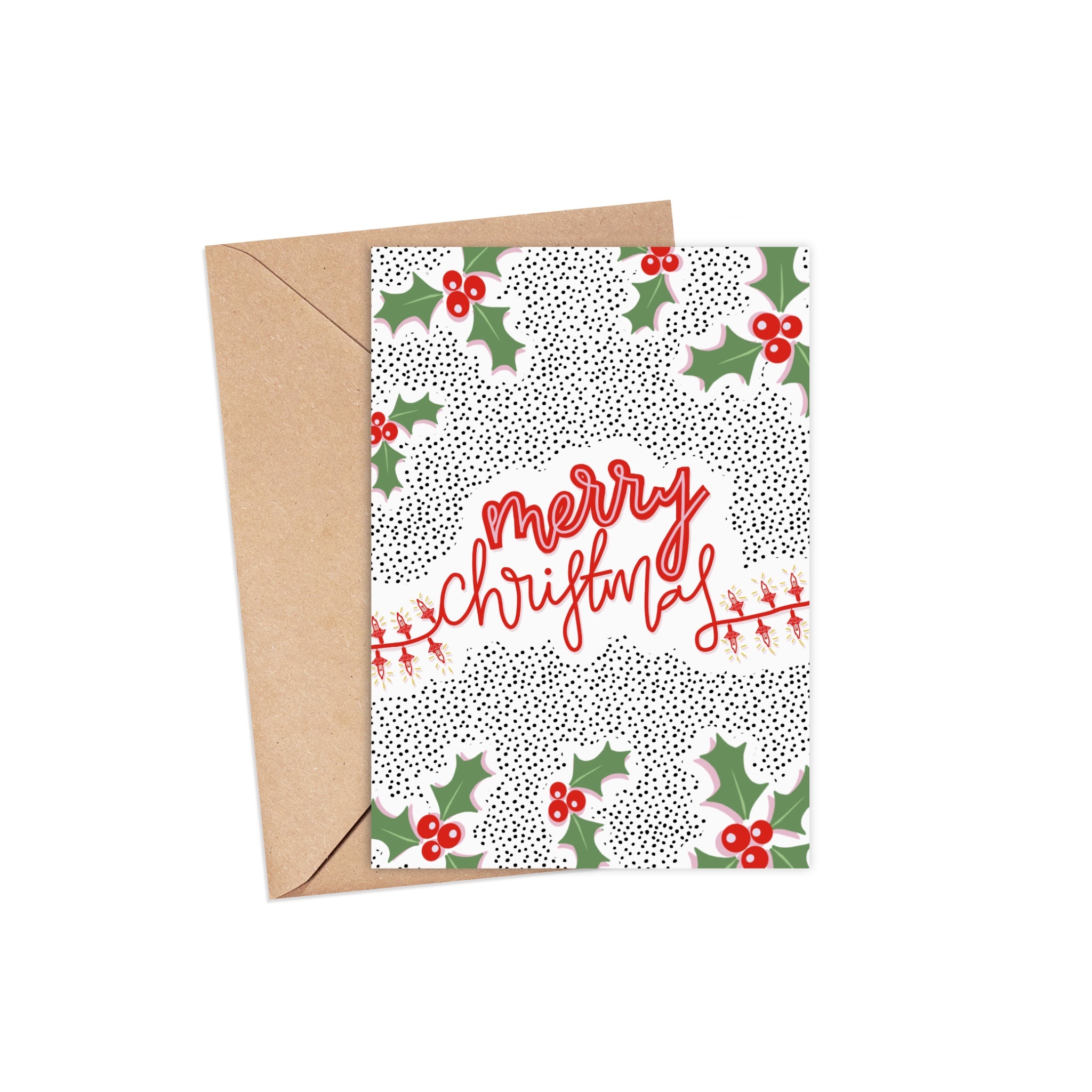Merry Christmas (Holly) | A6 Greeting Card Pretty Average