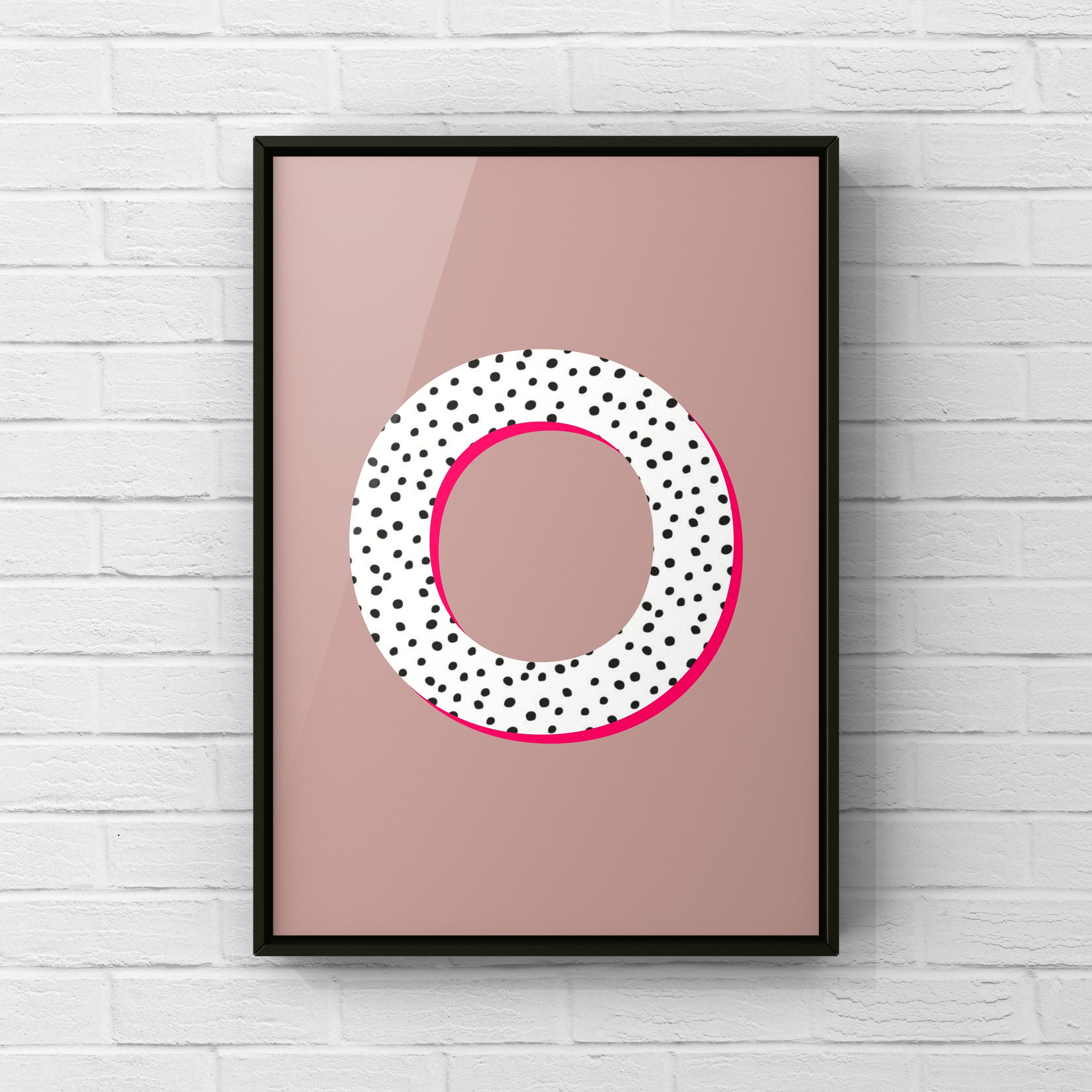 Letter / Initial Print - Polka Dots & Pink Posters, Prints, & Visual Artwork Pretty Average