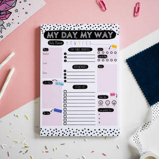 A5 Daily Planner Notepad. My Day My Way. Pretty Average Prints