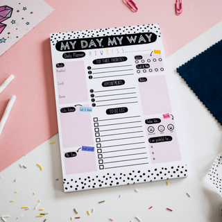 A5 Daily Planner Notepad. My Day My Way. Pretty Average Prints