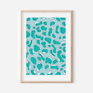 Abstract Leopard Pattern Print Posters, Prints, & Visual Artwork Pretty Average 4x6" Blue