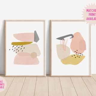 Abstract Shapes Print - Peachy Keen (DESIGN ONE) Posters, Prints, & Visual Artwork Pretty Average
