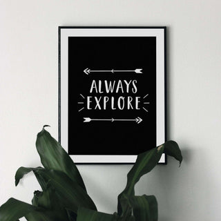 Always Explore Print - Black and White Posters, Prints, & Visual Artwork Pretty Average