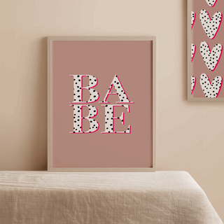 Babe Print - Pink and Dalmatian Polka Dots Posters, Prints, & Visual Artwork Pretty Average