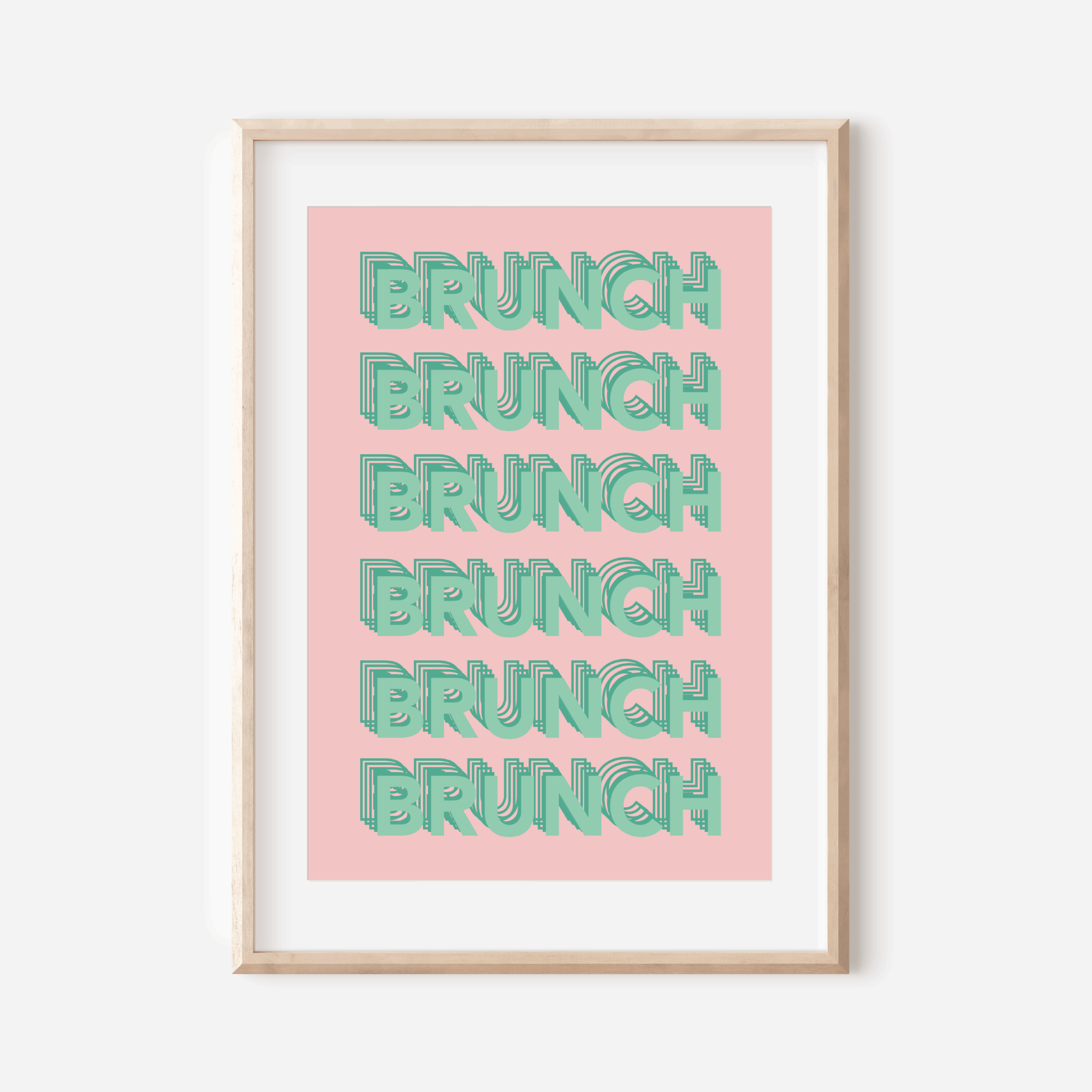 Brunch Brunch Brunch Print Posters, Prints, & Visual Artwork Pretty Average 4x6" Pink and Mint