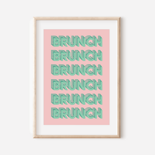 Brunch Brunch Brunch Print Posters, Prints, & Visual Artwork Pretty Average 4x6" Pink and Mint