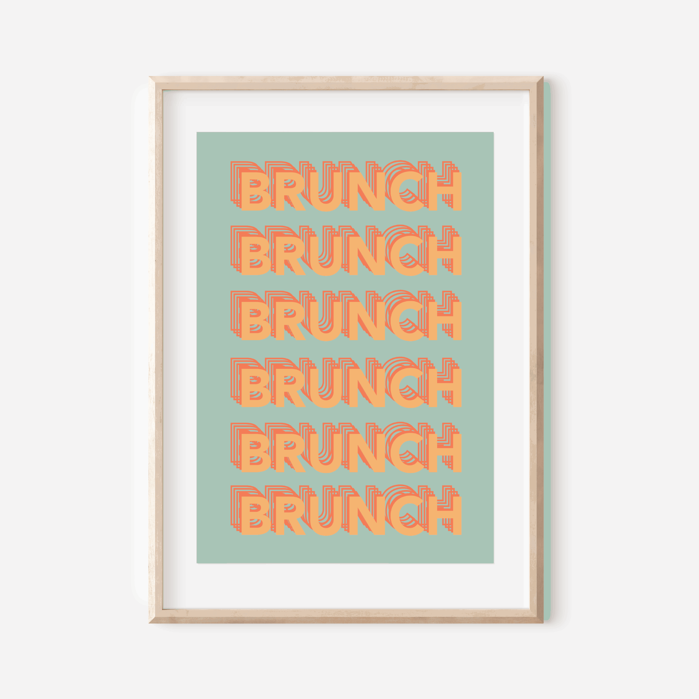 Brunch Brunch Brunch Print Posters, Prints, & Visual Artwork Pretty Average 4x6" Teal and Orange