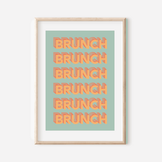 Brunch Brunch Brunch Print Posters, Prints, & Visual Artwork Pretty Average 4x6" Teal and Orange