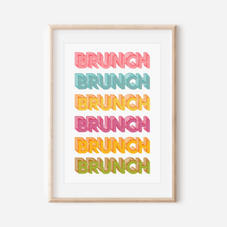 Brunch Brunch Brunch Print Posters, Prints, & Visual Artwork Pretty Average 4x6" Rainbow