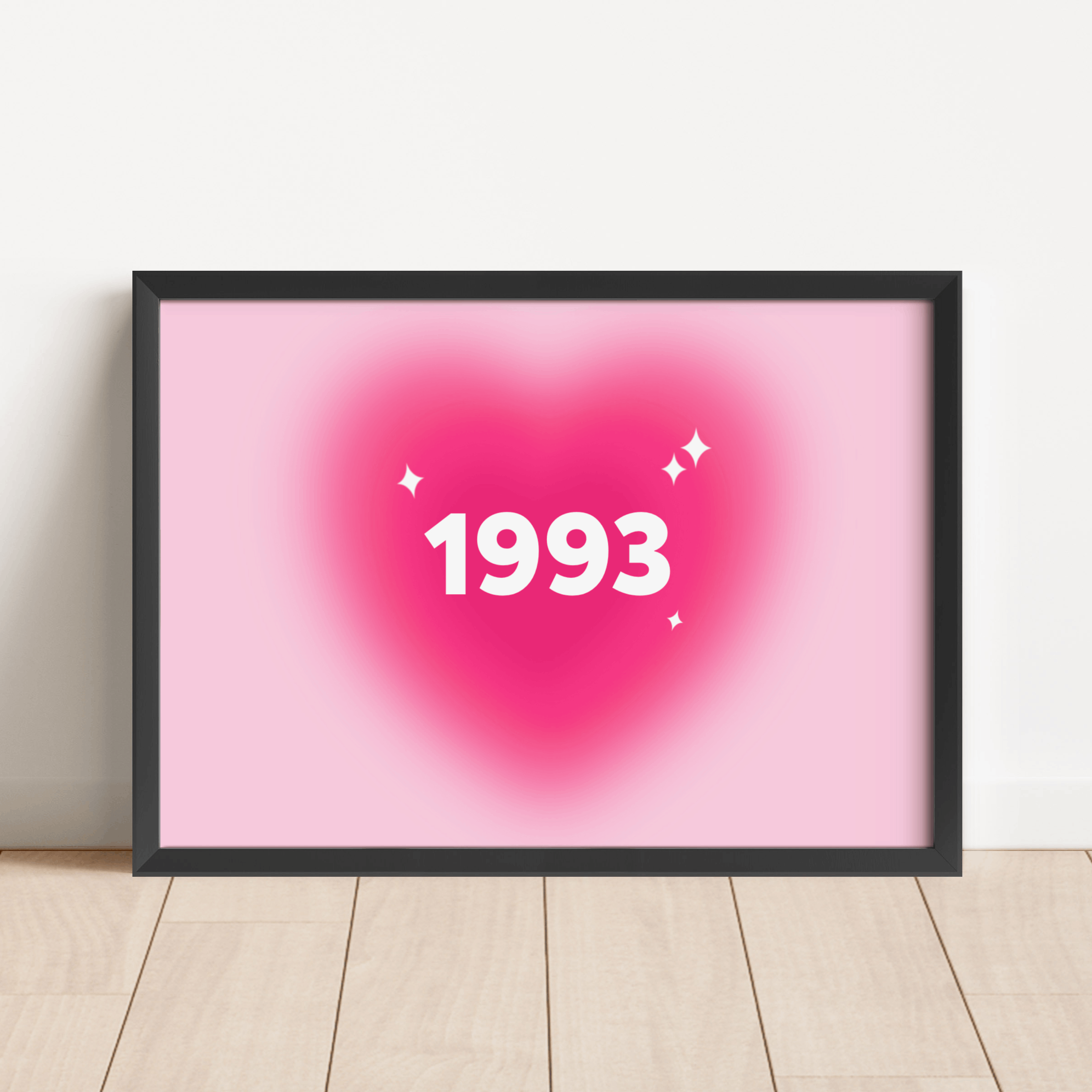 Year Print - Pink Heart Print Posters, Prints, & Visual Artwork Pretty Average   
