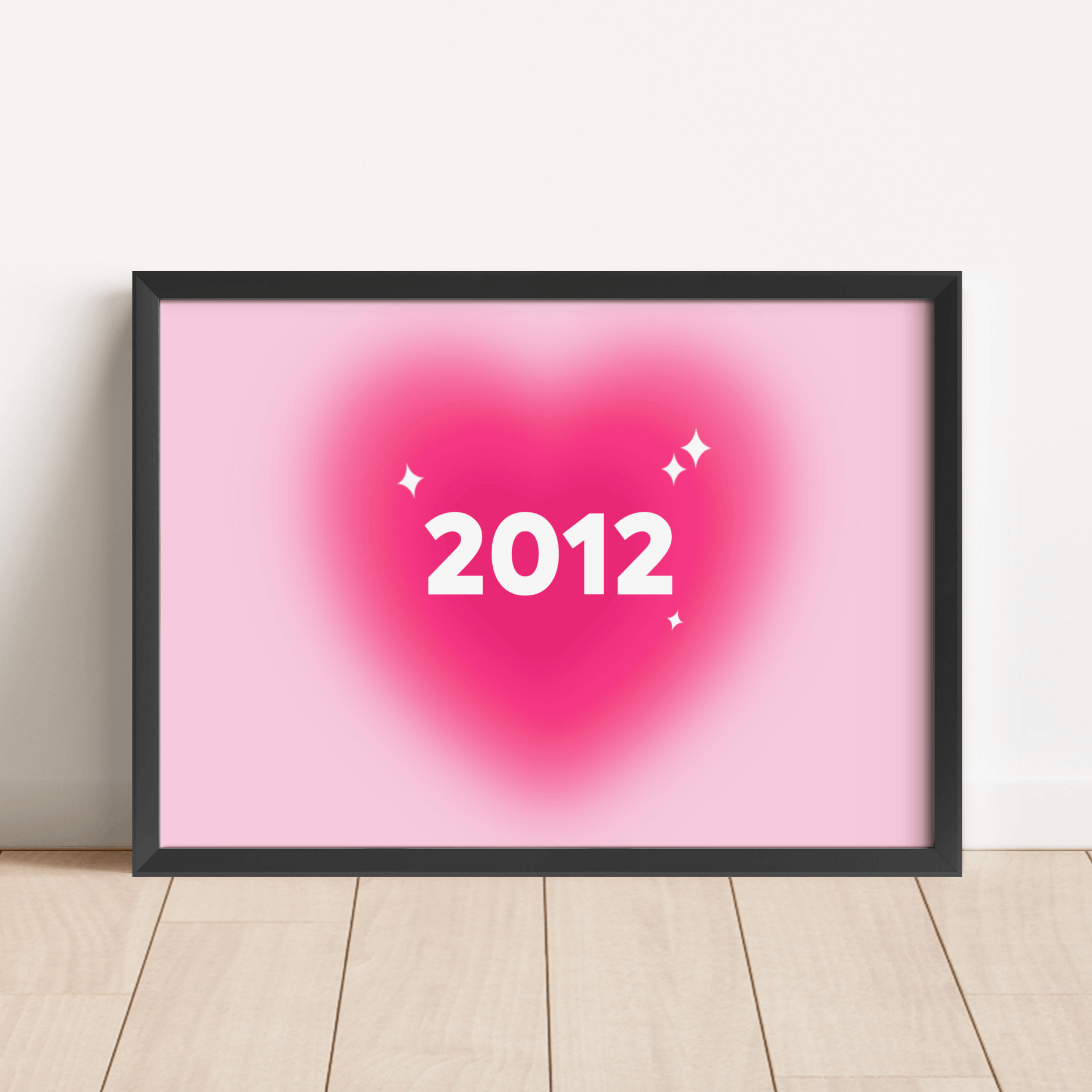 Year Print - Pink Heart Print Posters, Prints, & Visual Artwork Pretty Average   