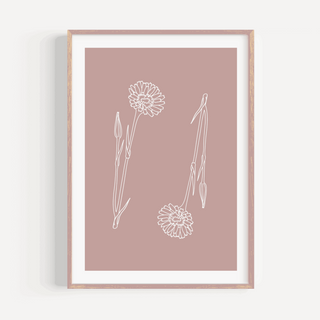 Dusky Pink Wildflowers Print Posters, Prints, & Visual Artwork Pretty Average