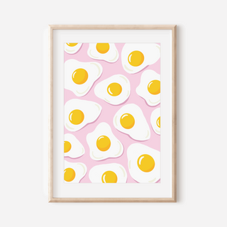Egg Print - Other Colours Available Posters, Prints, & Visual Artwork Pretty Average 4x6" Pink