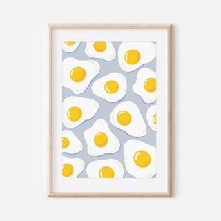 Egg Print - Other Colours Available Posters, Prints, & Visual Artwork Pretty Average 4x6" Blue